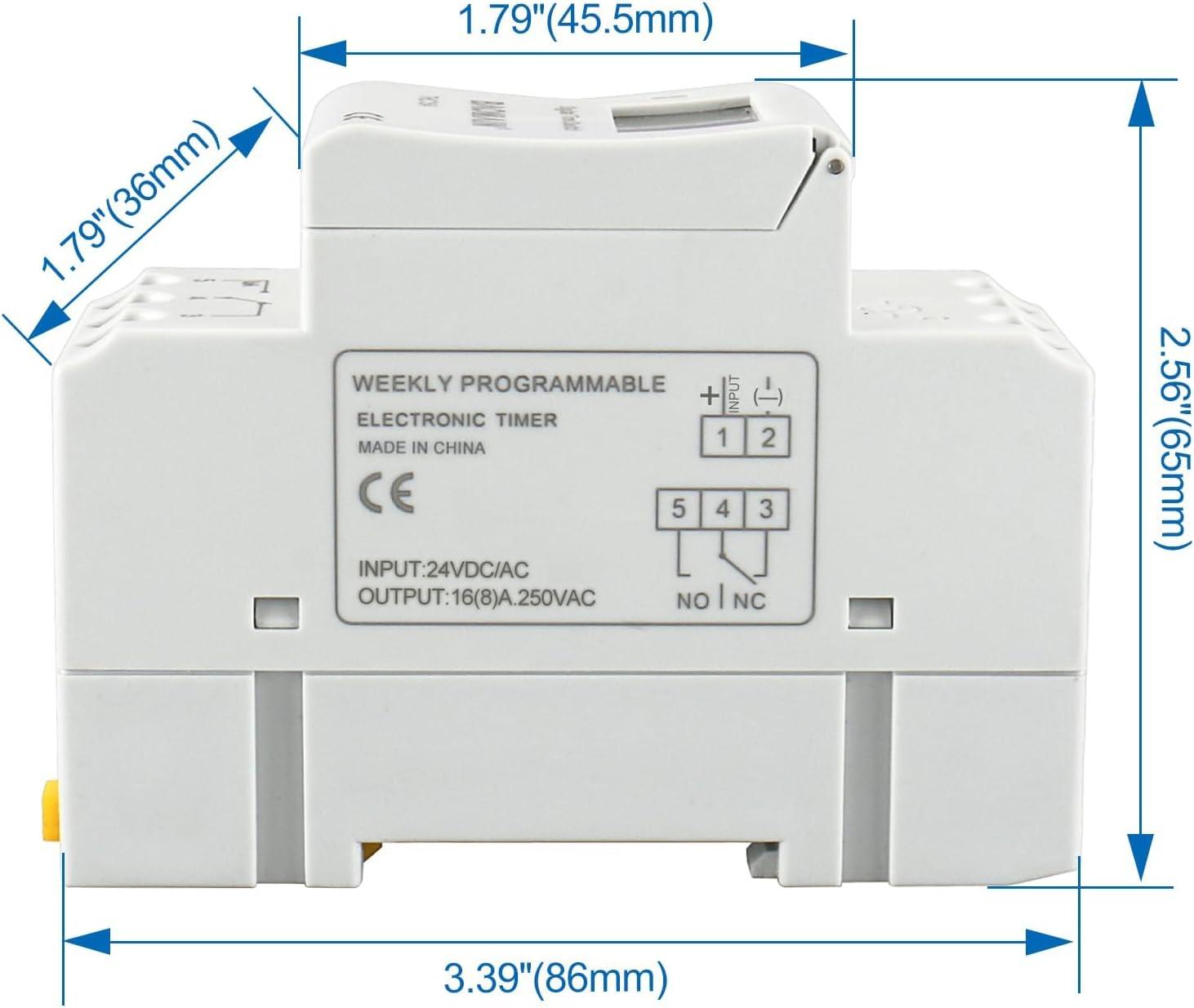 Baomain THC15A DC/AC 24V Digital LCD Power Programmable Timer Time Switch Relay 16A Amp