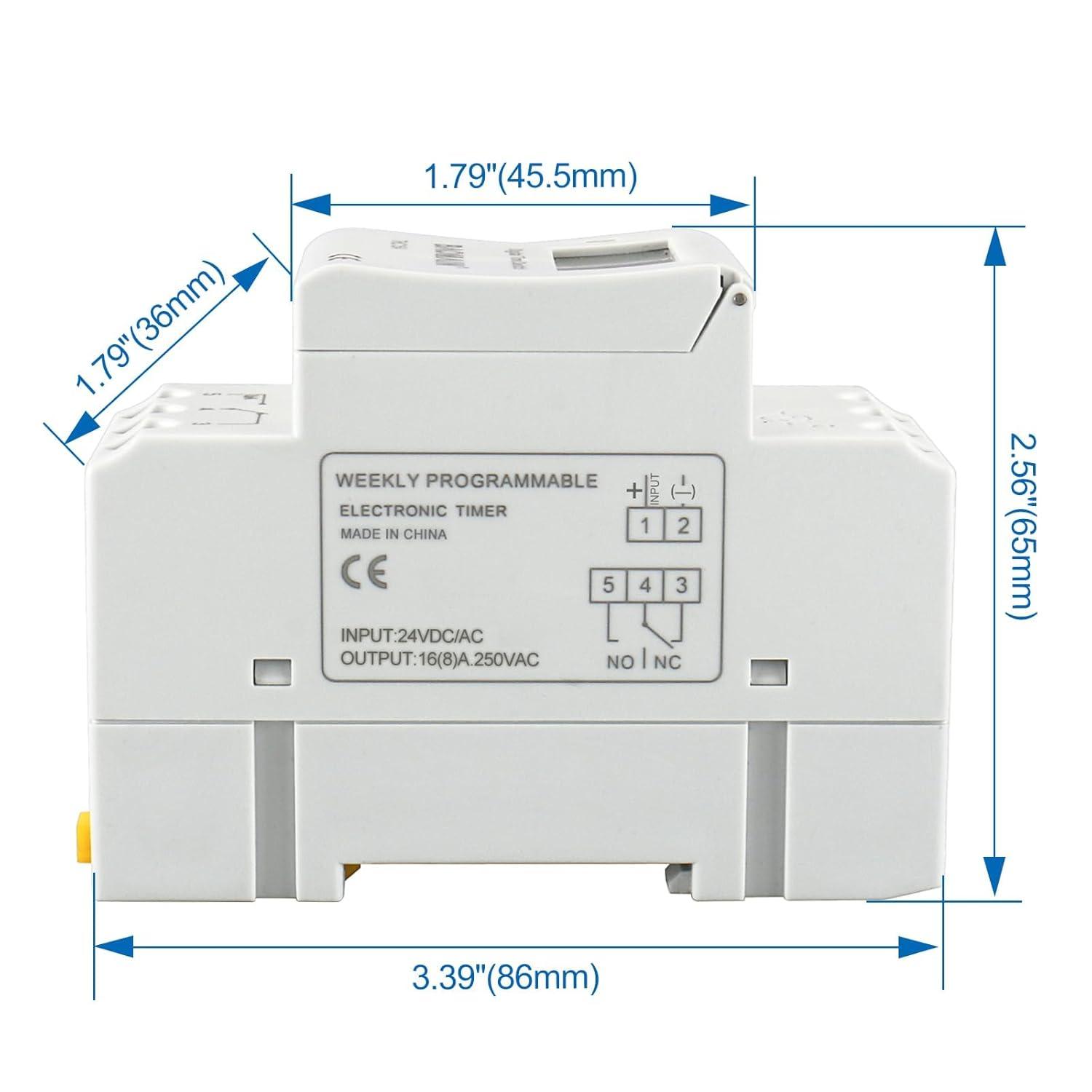 Baomain THC15A DC/AC 24V Digital LCD Power Programmable Timer Time Switch Relay 16A Amp