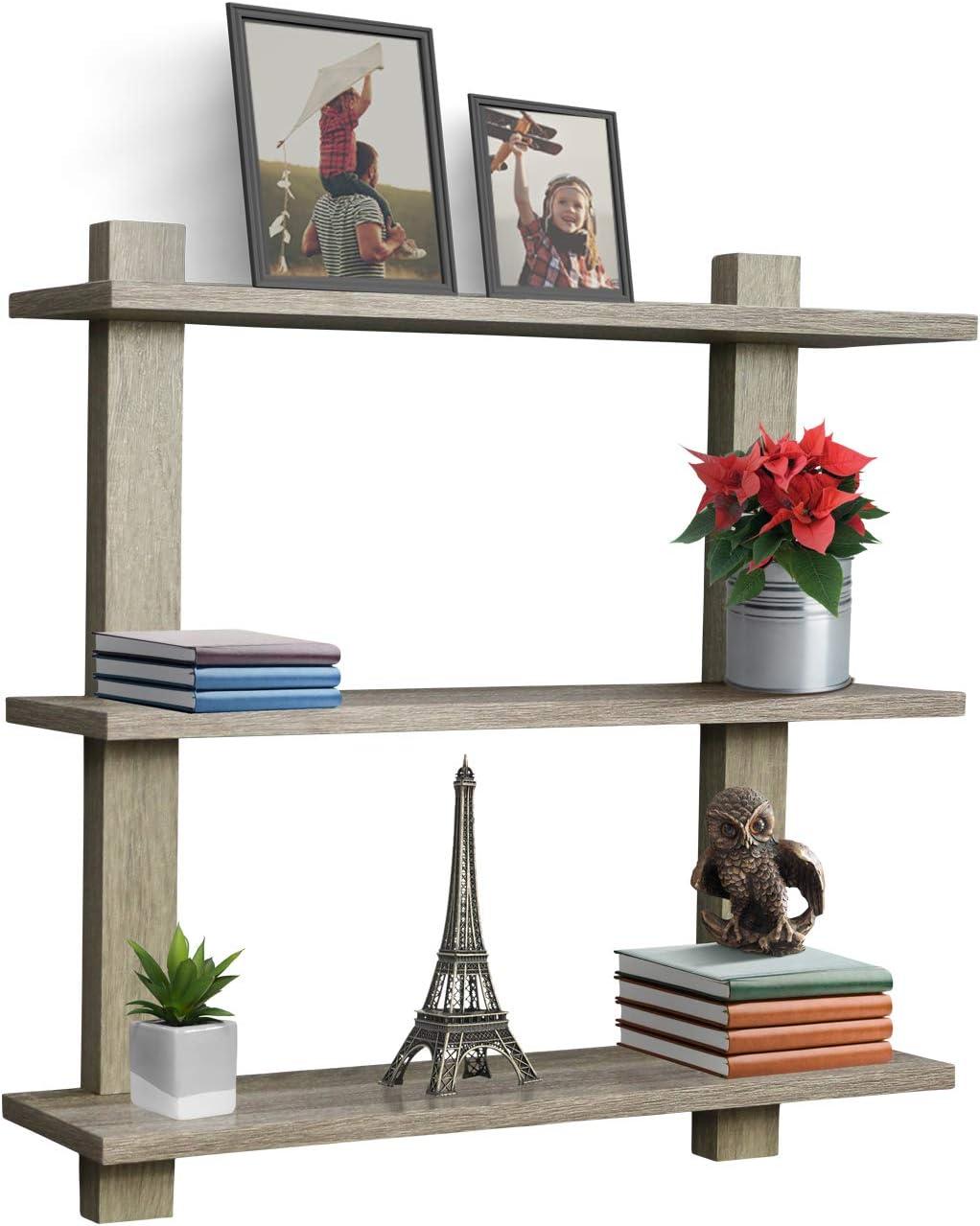 Sorbus Decorative Asymmetric Square Floating Wall Shelf  Set of 3