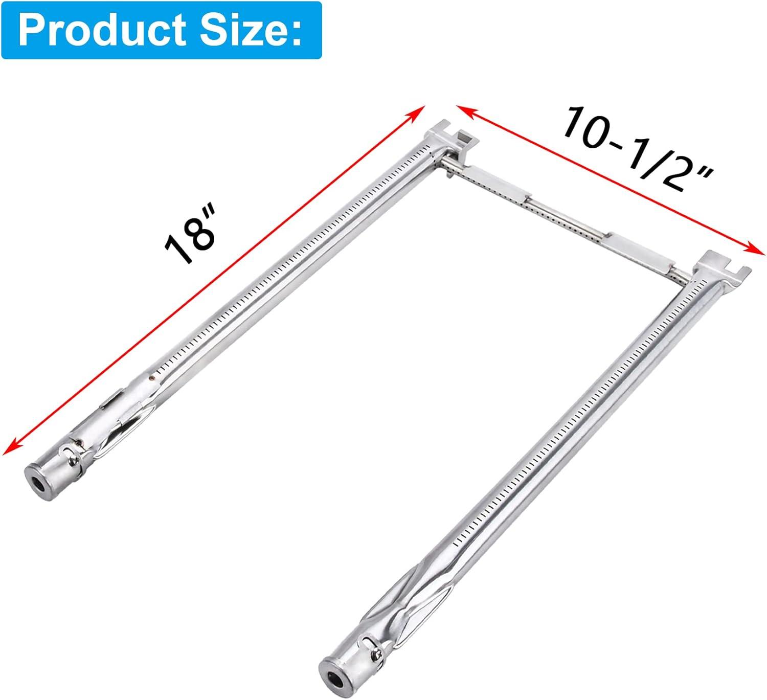 Uniflasy 69785 18 Inch Grill Burner for Weber Spirit I & II 200 Series Spirit E-210 E-220 Spirit S-210, S-220 Gas Grills with Up Front Control Tube Pipe 304 Stainless Steel