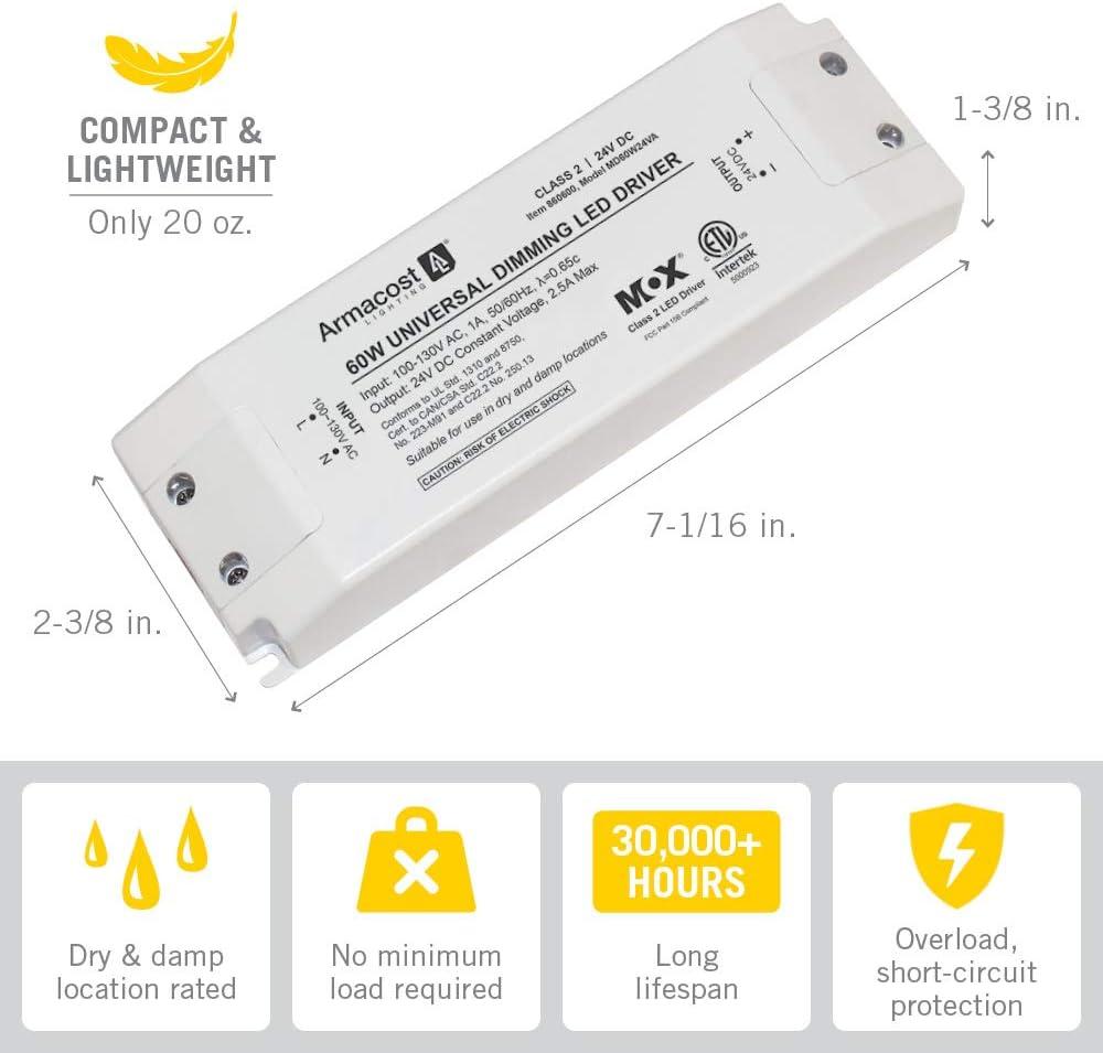 Armacost 60W White Universal Dimmable LED Driver