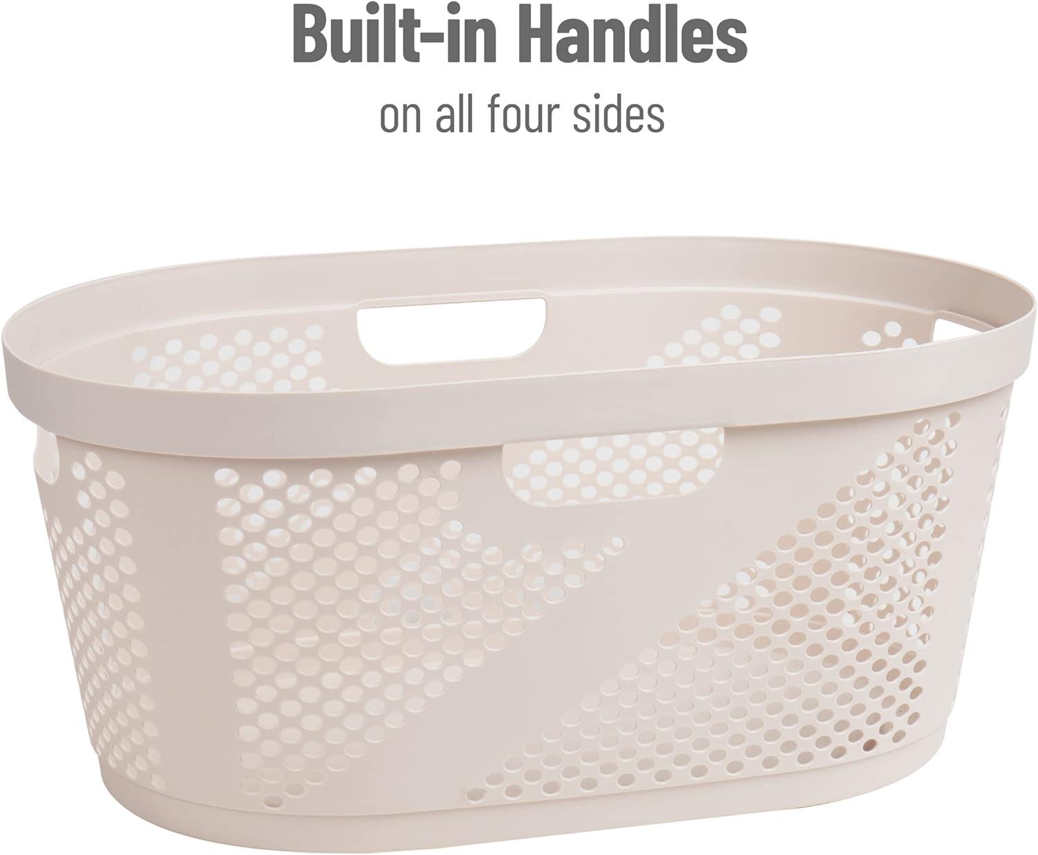 Mind Reader Mind Reader 40L Laundry Basket, Clothes Hamper, Ventilated, Plastic, 23"L x 14.5"W x 10.5"H, 2 Pack (Set of 2)