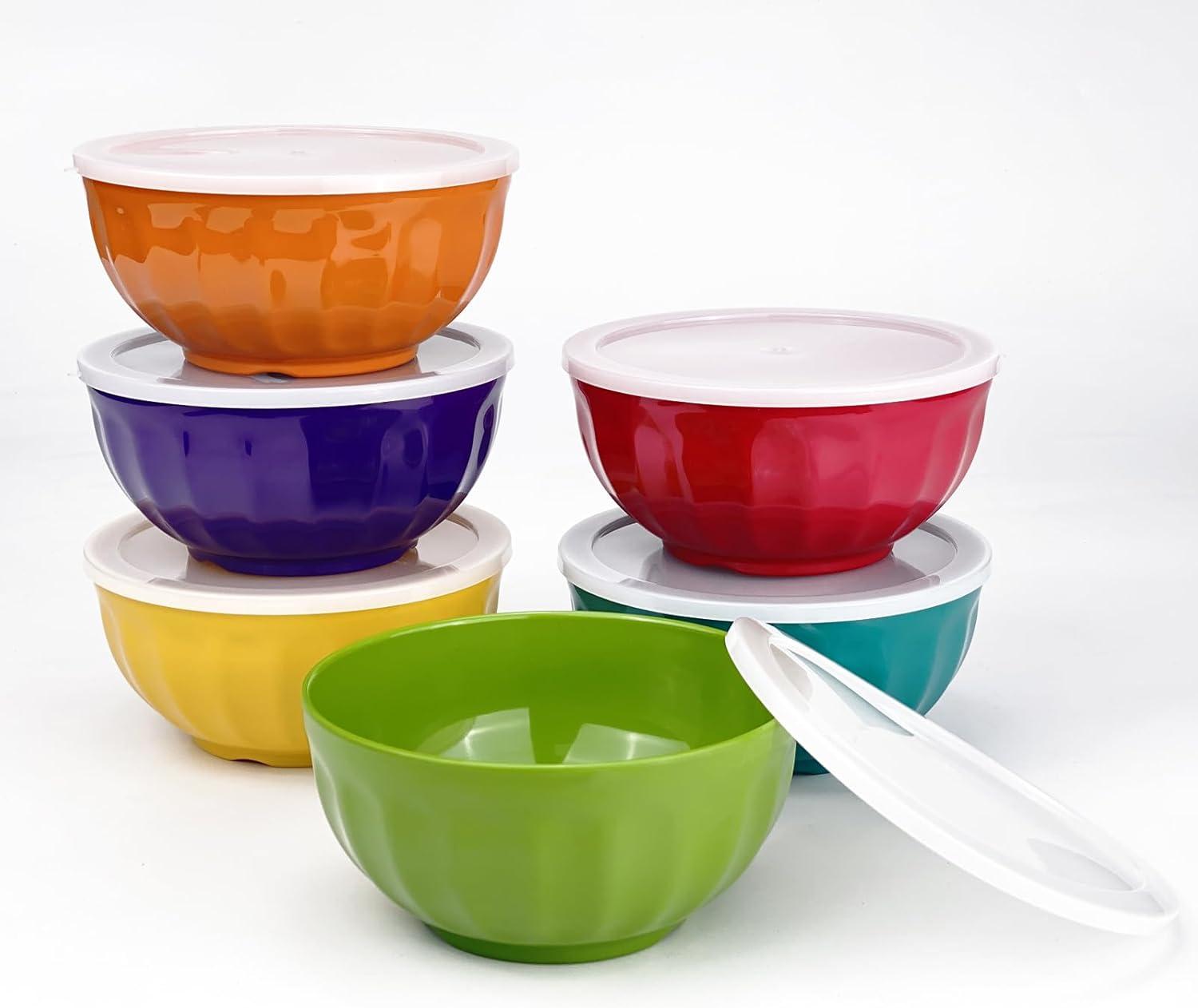 Rainbow Melamine 6-Piece Assorted Color Bowl Set