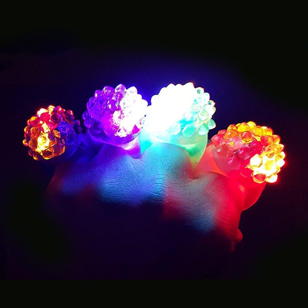 Novelty Place Party Stars Flashing LED Bumpy Jelly Ring Light-Up Toys, 24 Pack