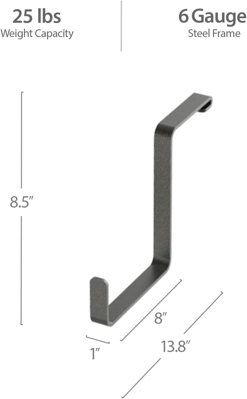 Gray Powder-Coated Metal S-Hooks for Overhead Storage