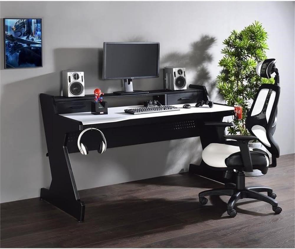 Bigga Gaming Desk Black/White - Acme Furniture