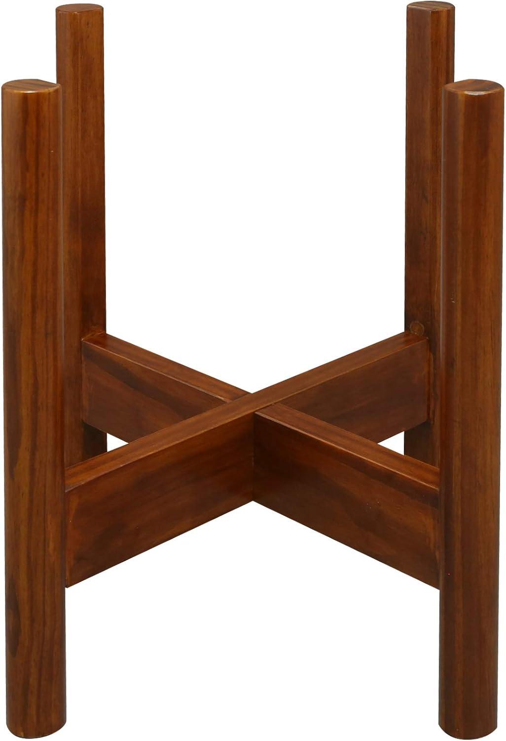 Casual Home Mid-Century Modern Wood Plant Display Stand, Antique Mahogany