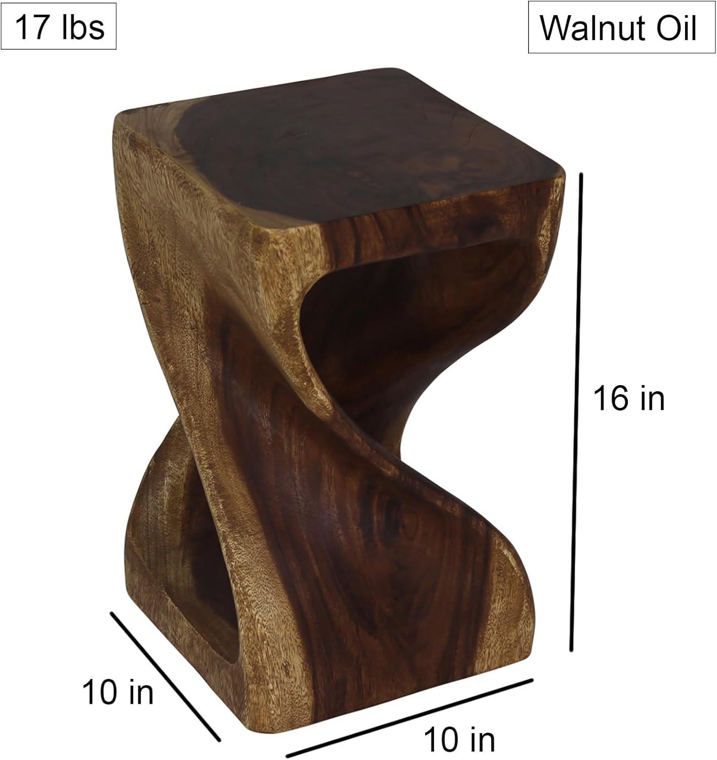 Haussmann ® Original Wood Twist Stool 10 X 10 X 16 In High Walnut Oil - 10" x 10" x 16"