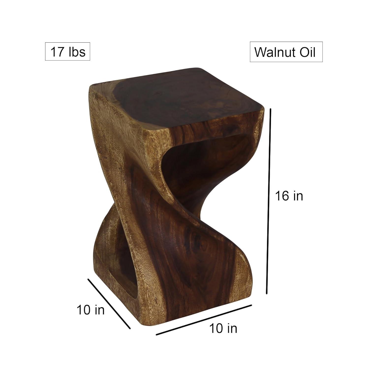 Haussmann ® Original Wood Twist Stool 10 X 10 X 16 In High Walnut Oil - 10" x 10" x 16"