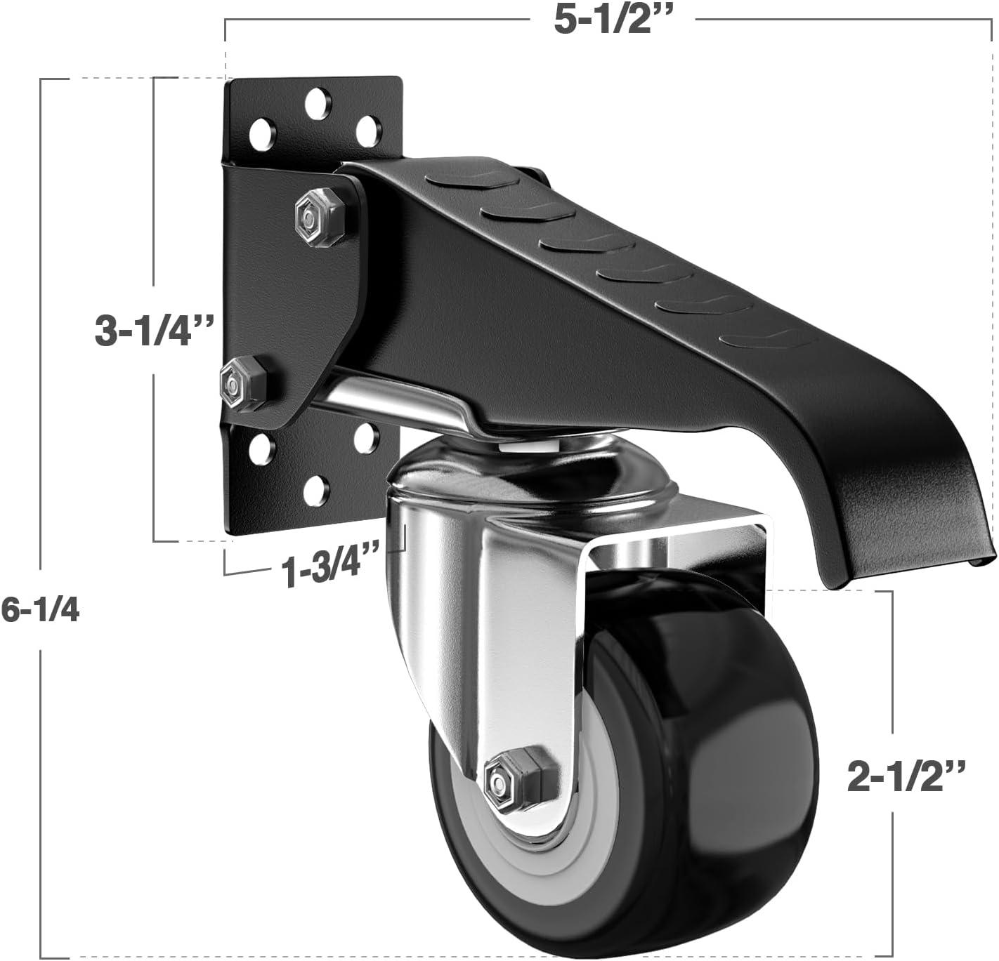 Heavy Duty Steel Workbench Casters with Urethane Wheels, Set of 4