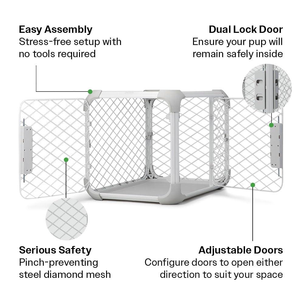 DIGGS 24" Evolv Dog Crate - Safe, Durable Kennel with Removable Ceiling Panel and Modular - Ash