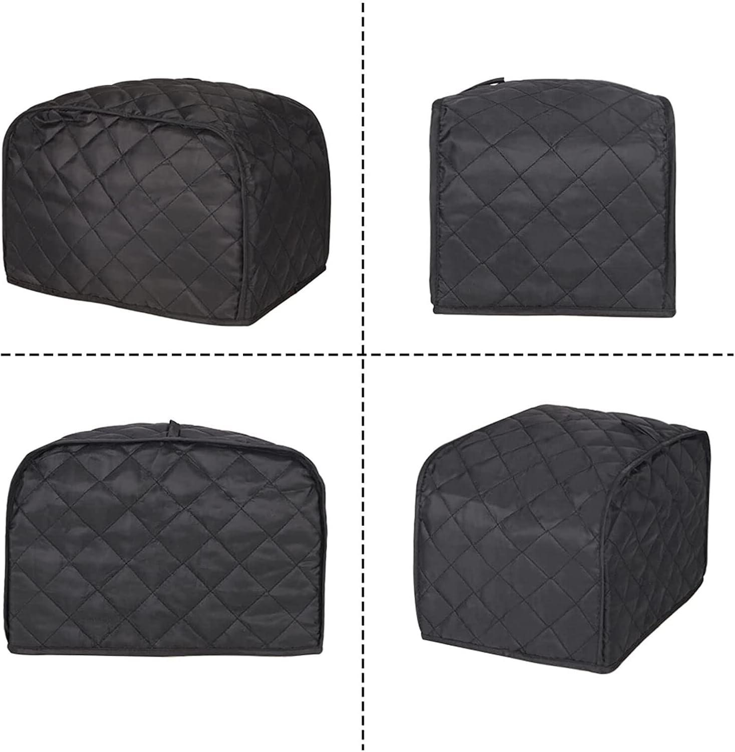 Numjaw 2-Slice Toaster Cover, Quilted Toaster Cover with Top Handle for Home, Kitchen Small Appliance Dust Fingerprint Cover(Black)