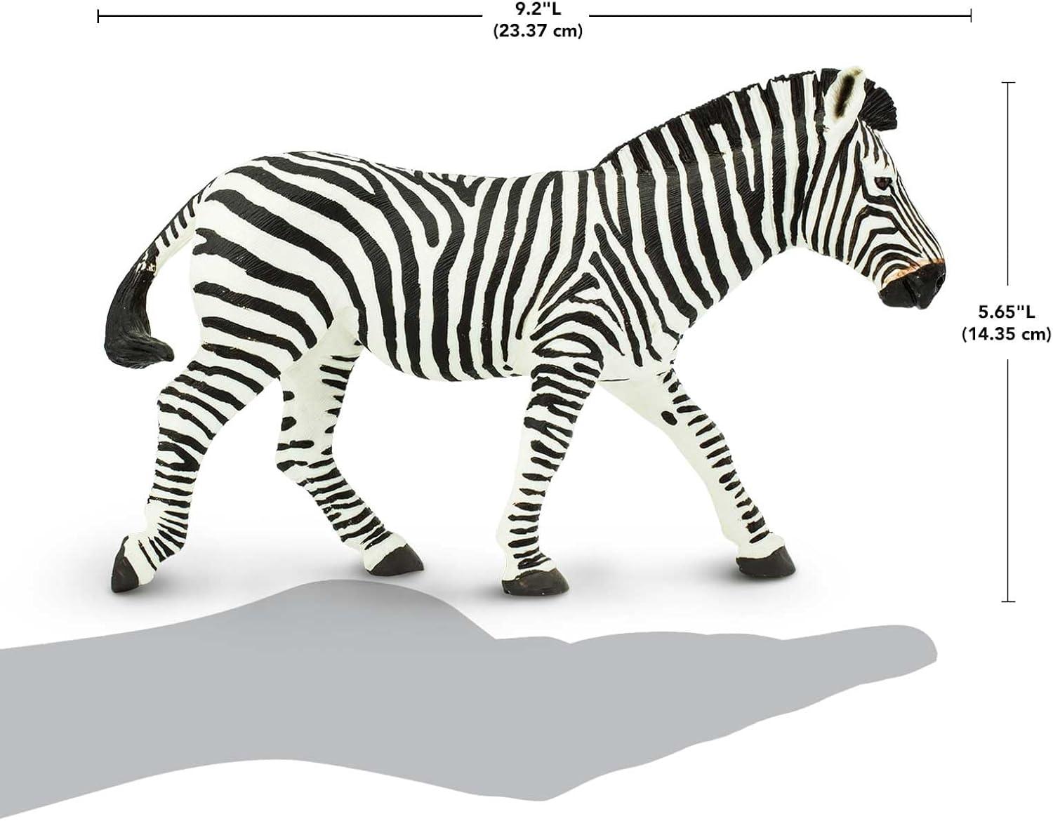 Safari Ltd. Zebra Figurine - Realistic 5.85" Figure - Educational Toy for Boys, Girls & Kids Ages 1+