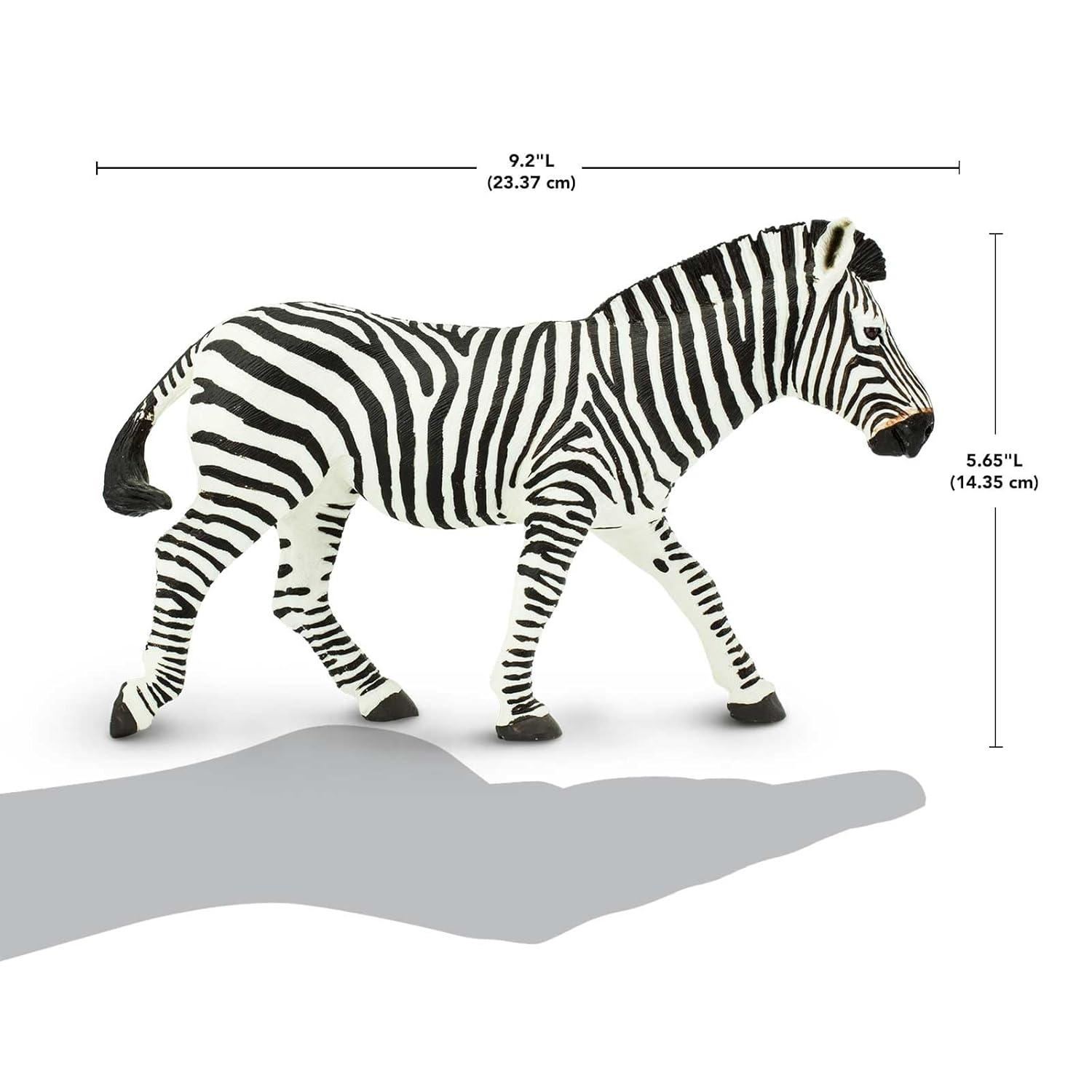 Safari Ltd. Zebra Figurine - Realistic 5.85" Figure - Educational Toy for Boys, Girls & Kids Ages 1+