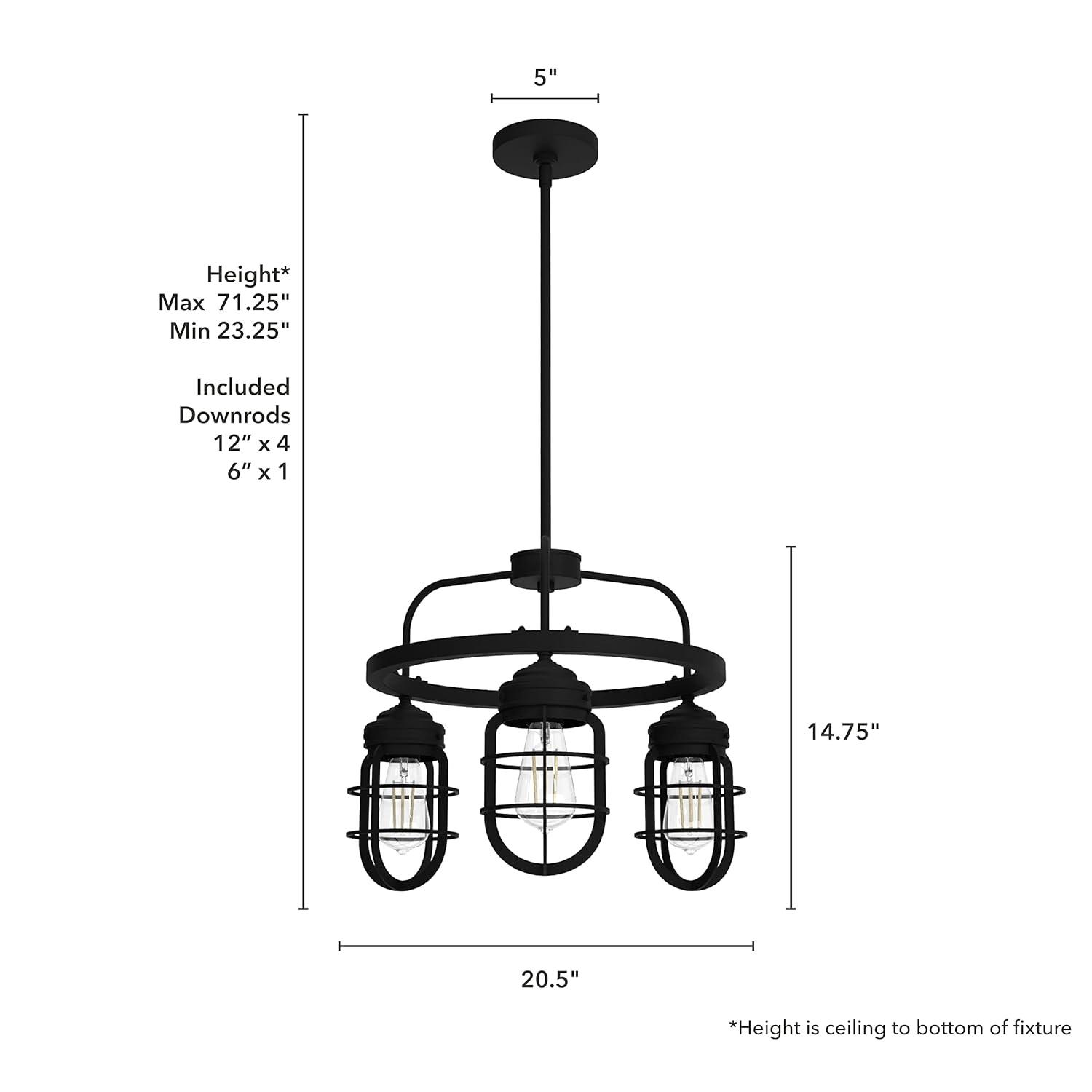 Starklake 3 Light Chandelier Statement Wagon Wheel Chandelier
