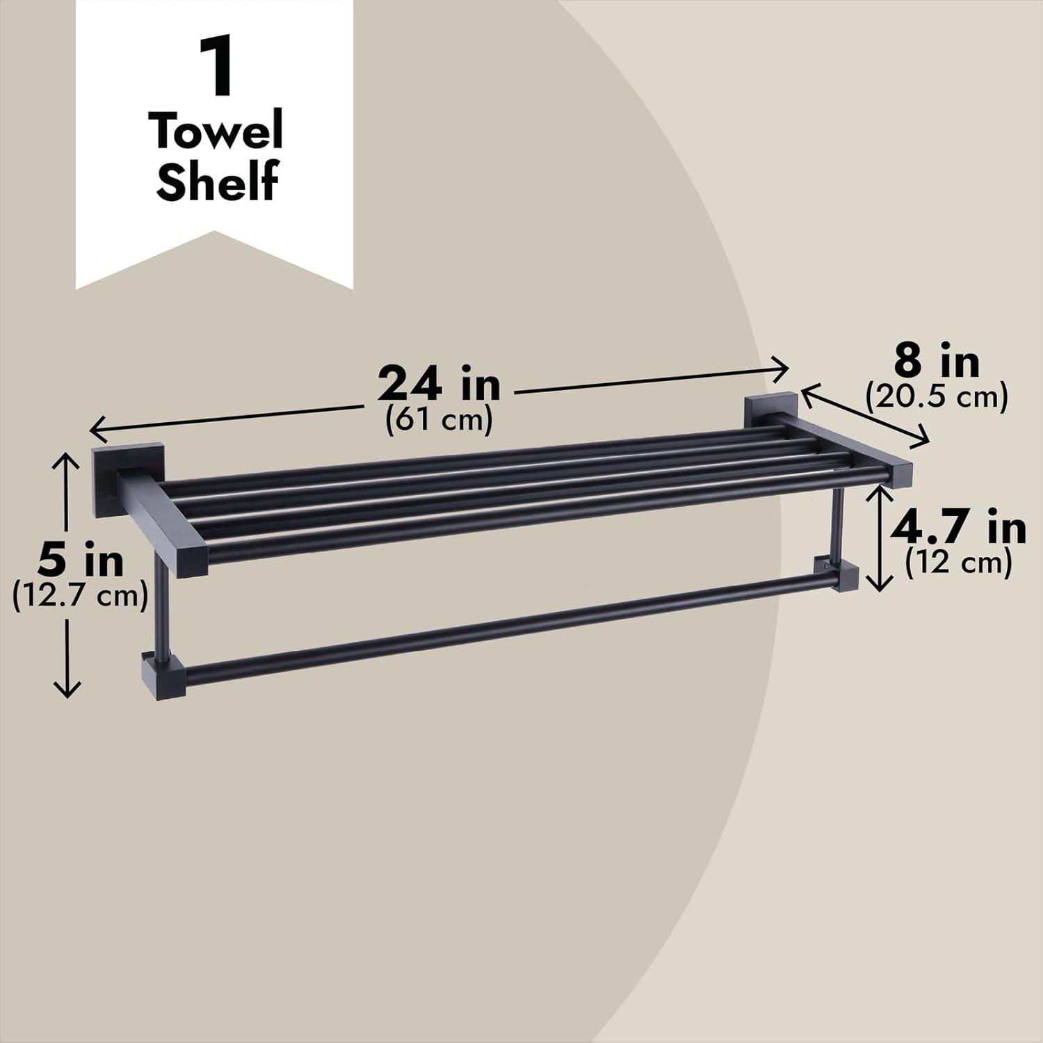 24" Bathroom Towel Rack Wall Mounted