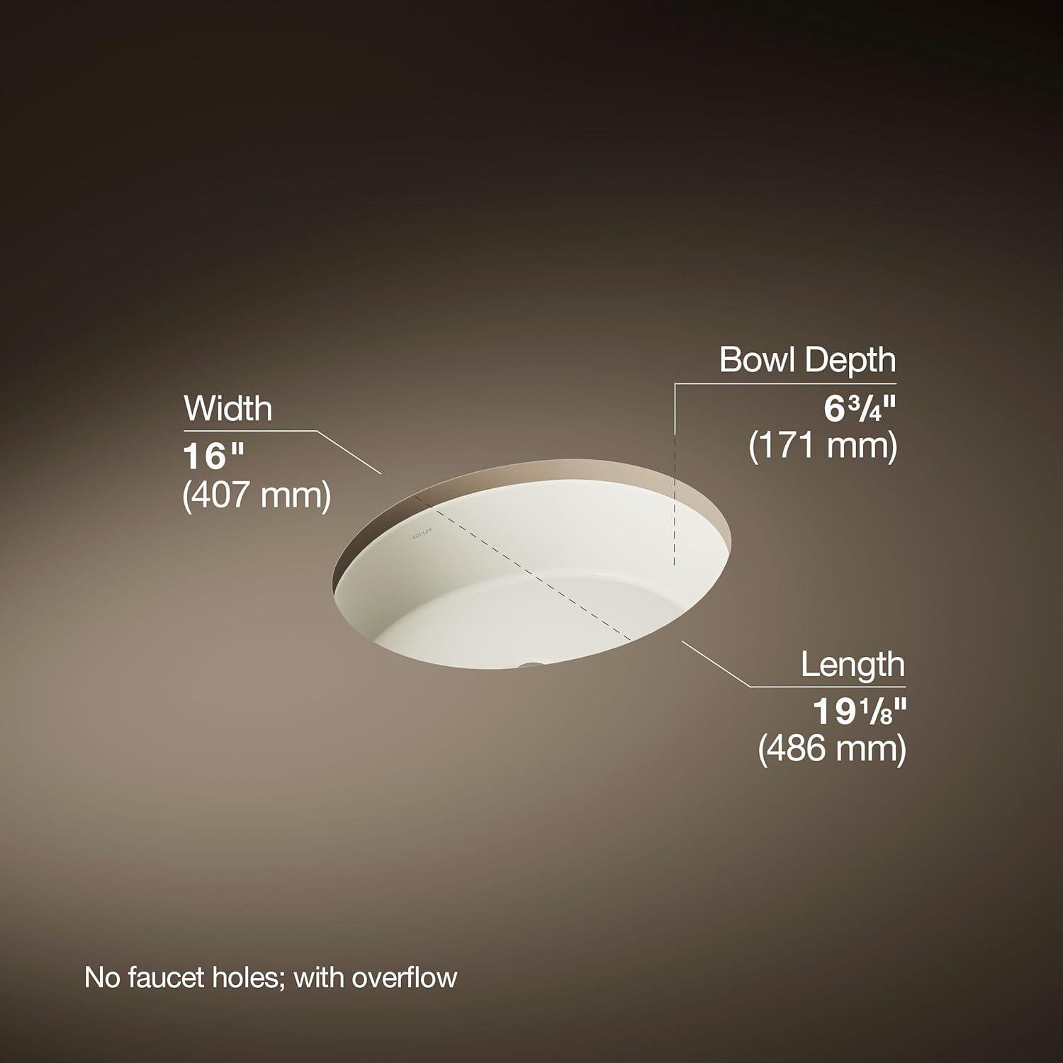 Verticyl Ceramic Oval Undermount Bathroom Sink with Overflow