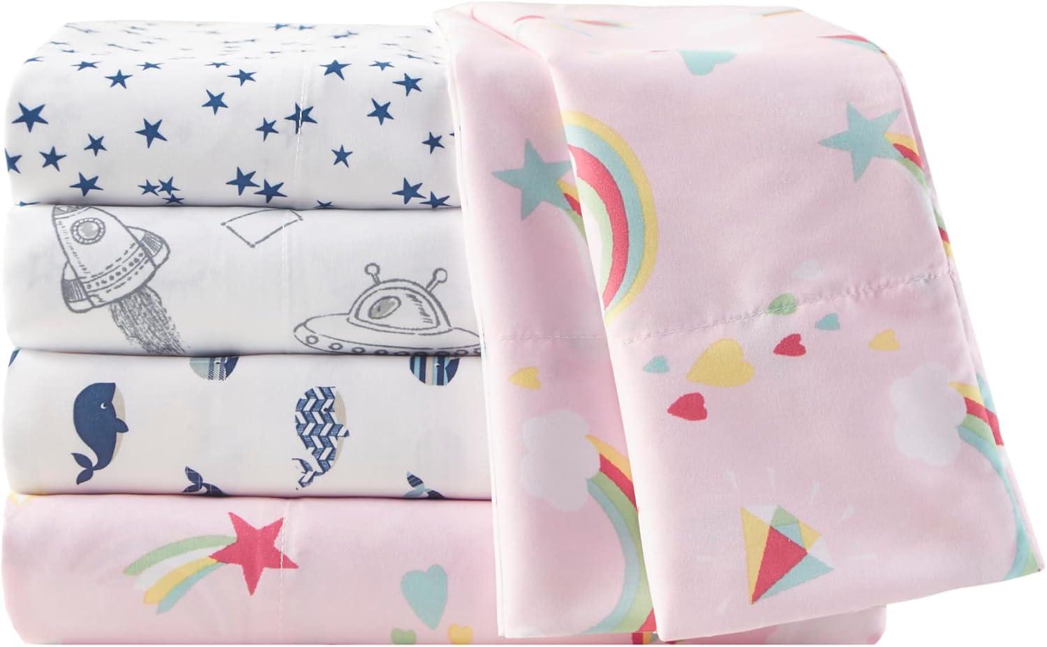 Whales Printed Microfiber Sheet Set