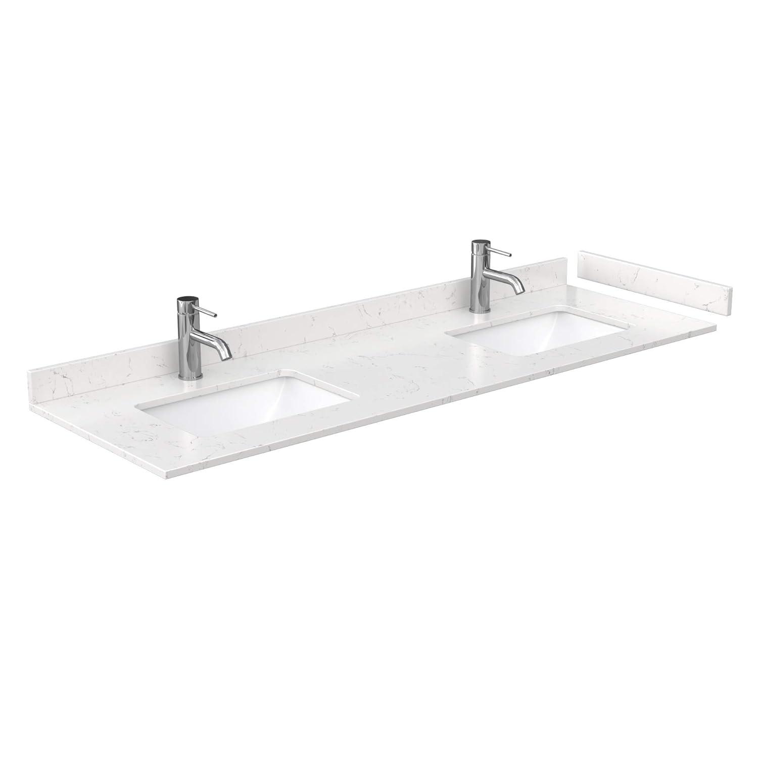 Beckett 66" Freestanding Double Bathroom Vanity with Cultured Marble Top