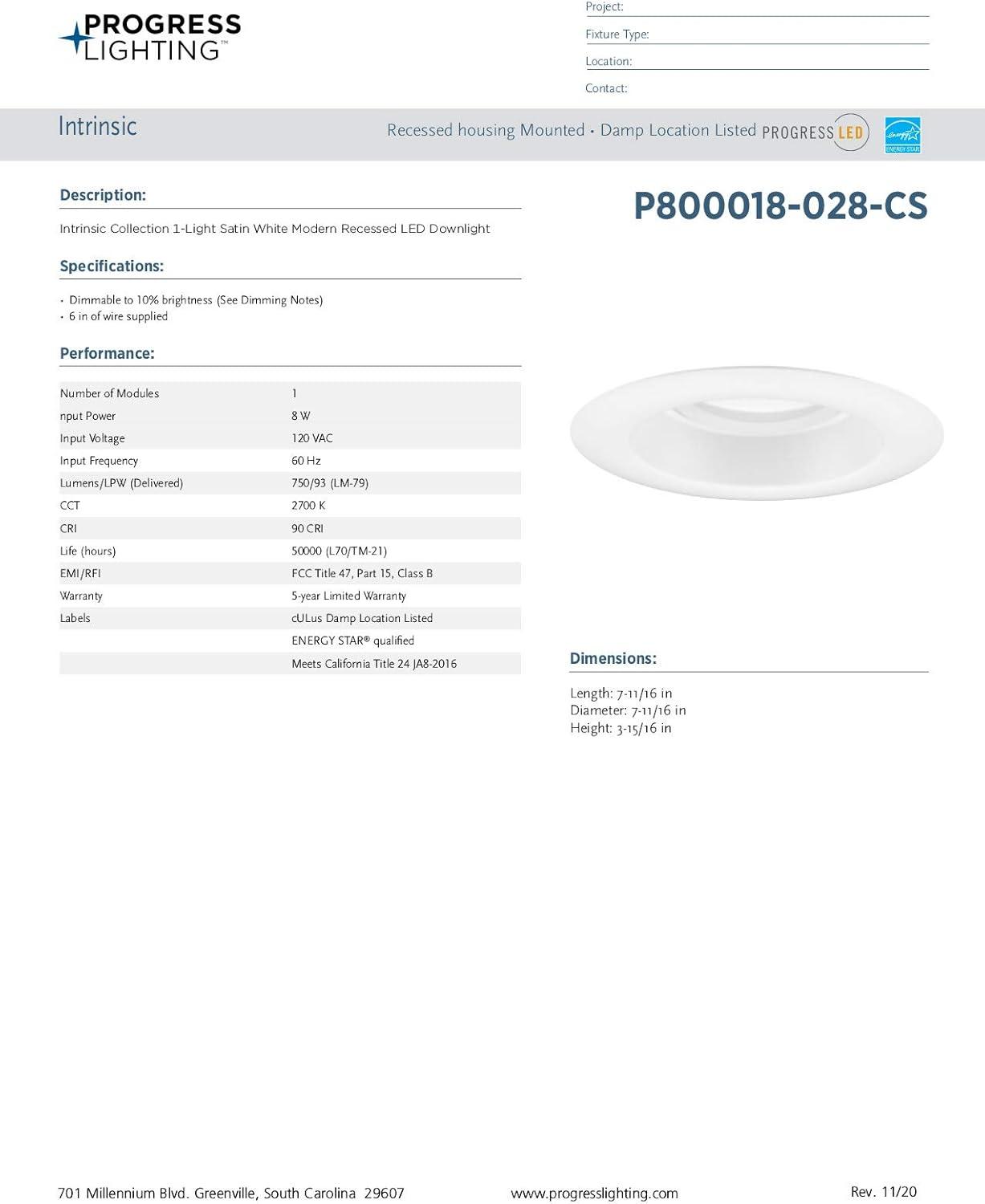 Intrinsic 5"/6" 5-CCT LED Eyeball for Recessed Housings