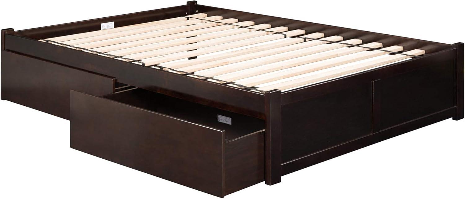 Concord Platform Bed with Flat Panel Foot Board and 2 Urban Bed Drawers, Multiple Colors, Multiple Sizes