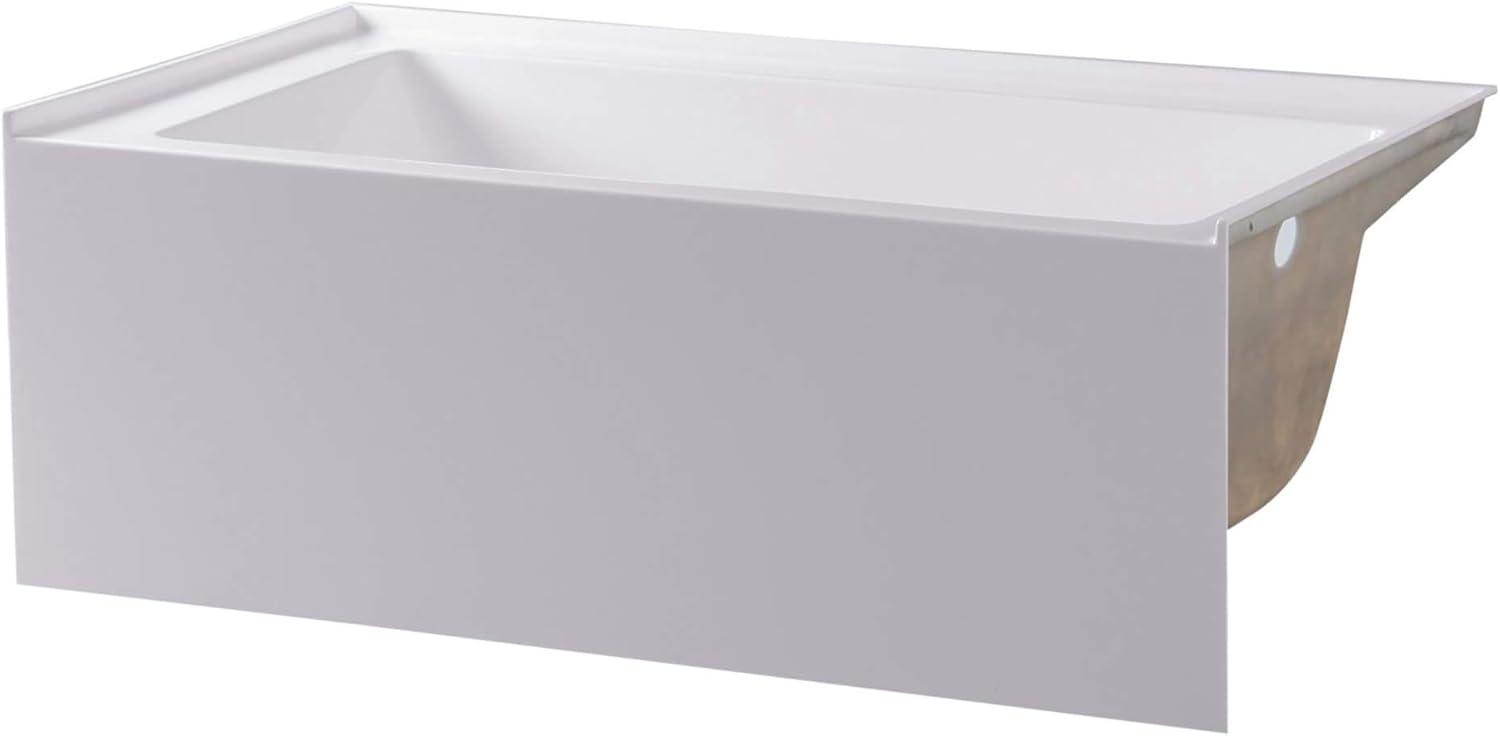 Fine Fixtures White Acrylic Alcove Soaking Bathtub with Apron Front