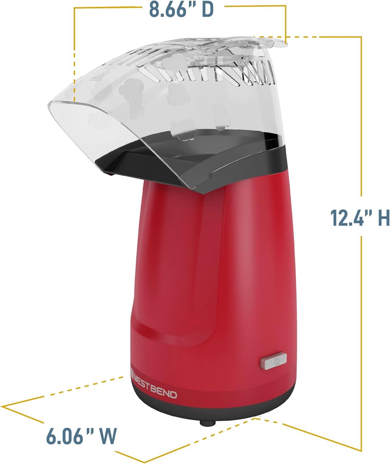 West Bend Air Crazy 4 Qt. Hot Air Popcorn Machine, in Red