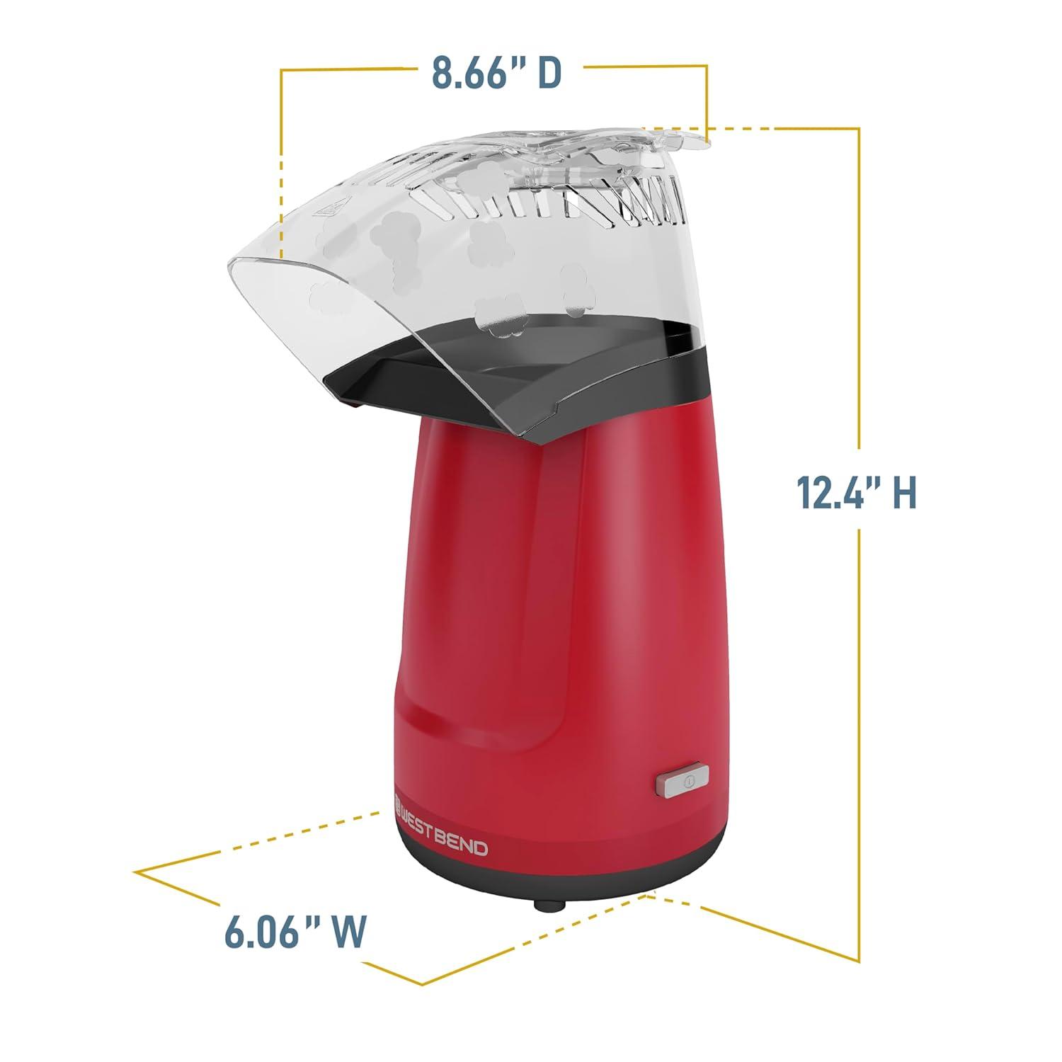 West Bend Air Crazy 4 Qt. Hot Air Popcorn Machine, in Red