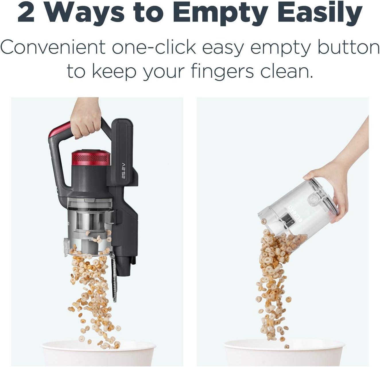 Eureka RapidClean Pro Lightweight Cordless Vacuum Cleaner  Convenient Stick and Handheld Vac  Red Black