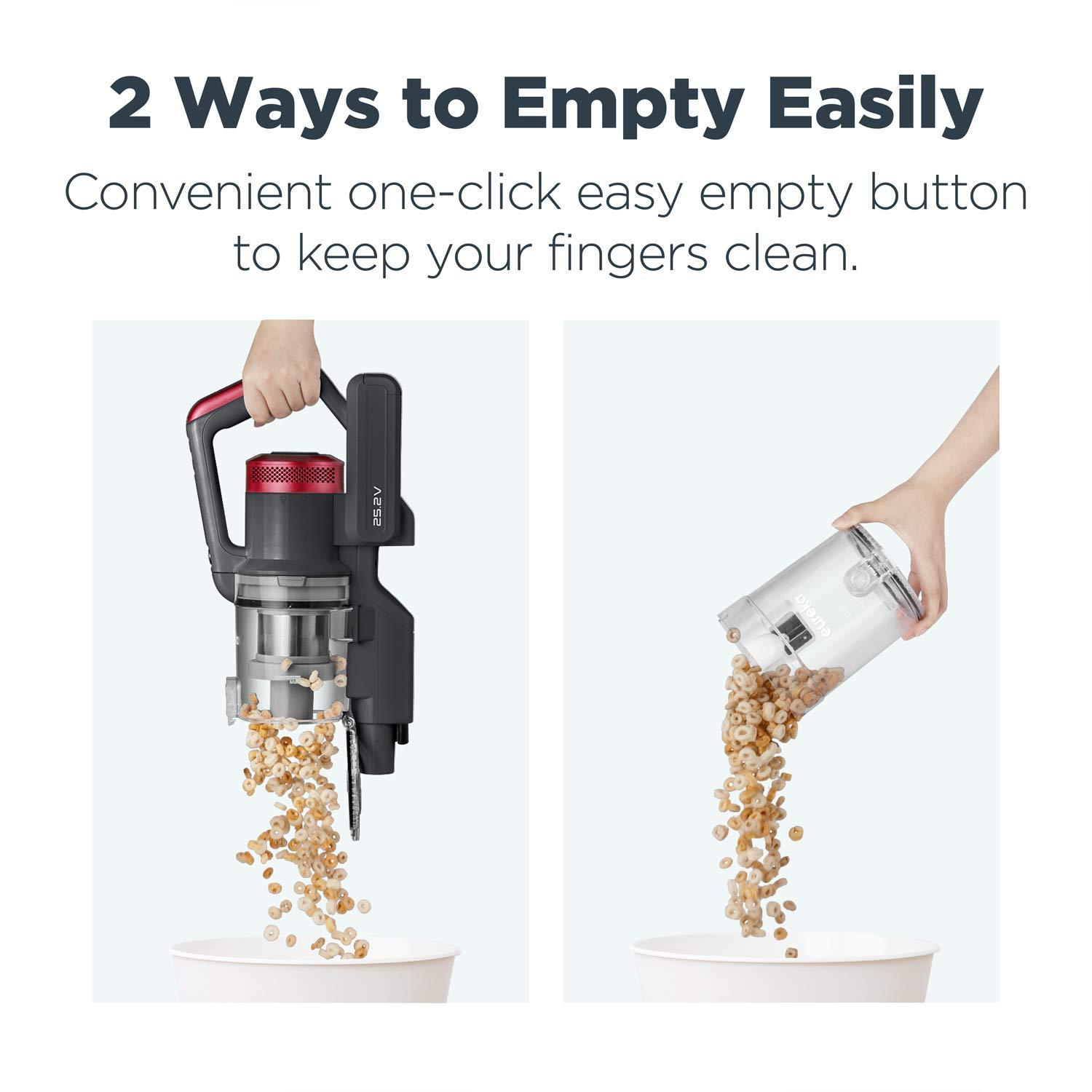 Eureka RapidClean Pro Lightweight Cordless Vacuum Cleaner  Convenient Stick and Handheld Vac  Red Black