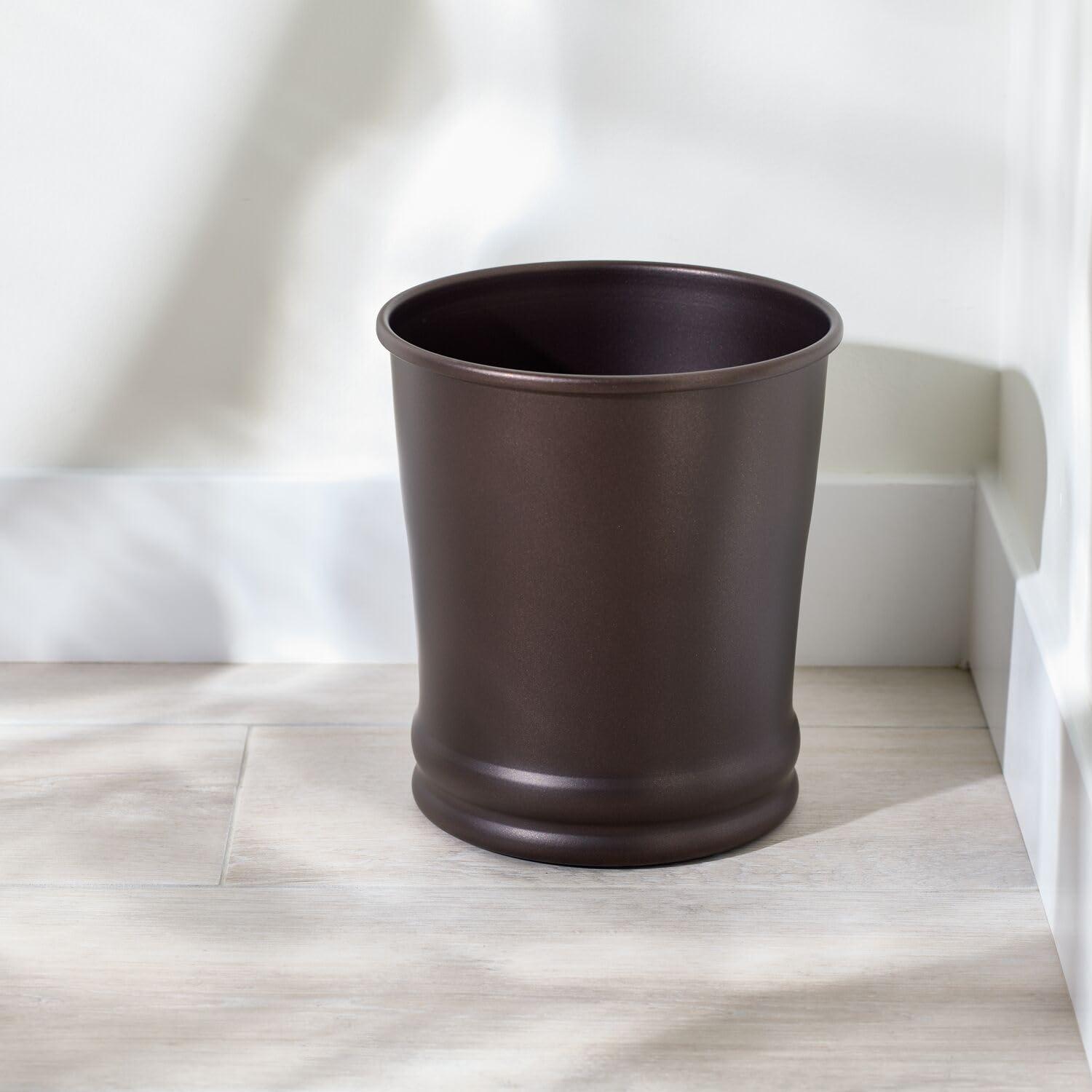 iDESIGN Round Metal Wastebasket The Olivia Collection