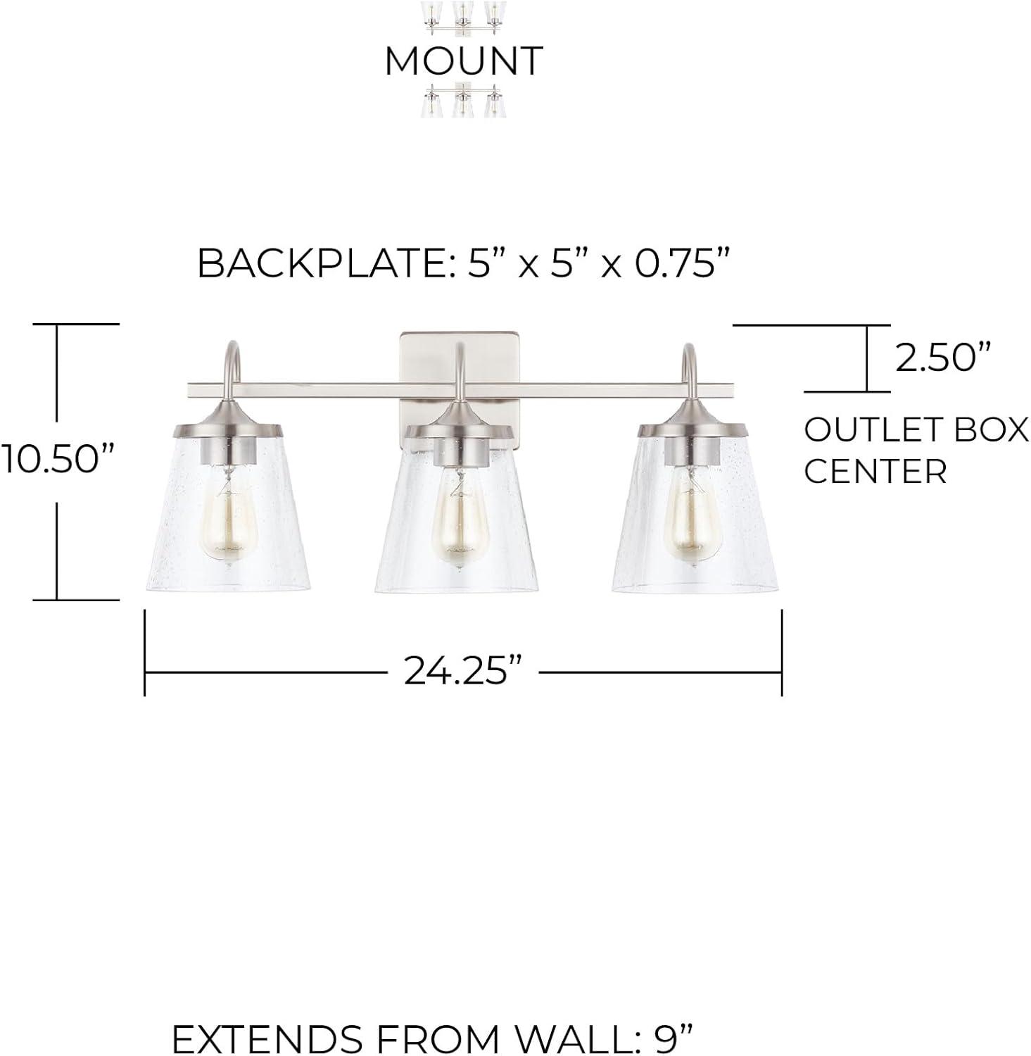 Capital Lighting - 3 Light Transitional Bath Vanity Approved for Damp Locations