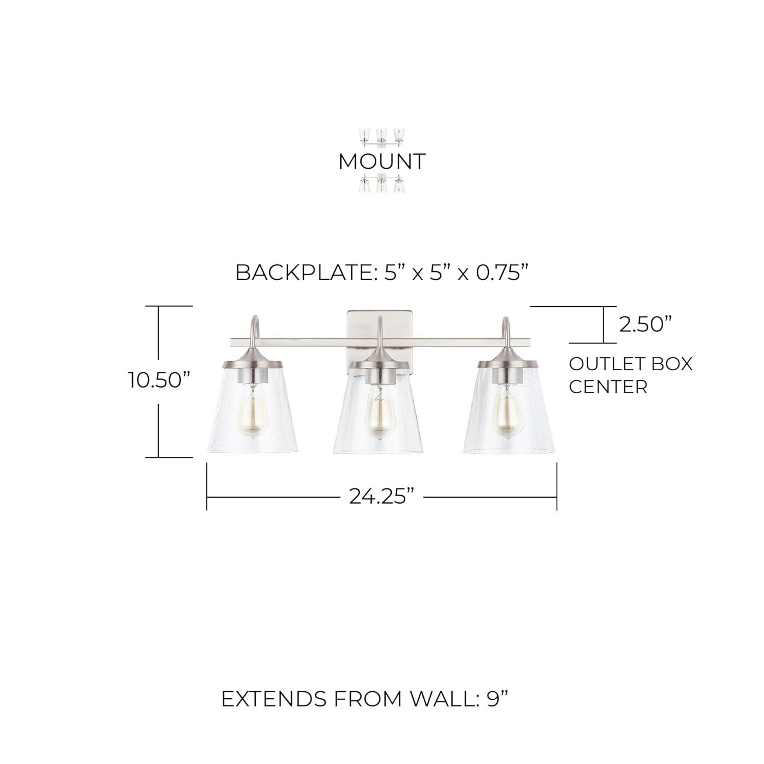 Capital Lighting - 3 Light Transitional Bath Vanity Approved for Damp Locations