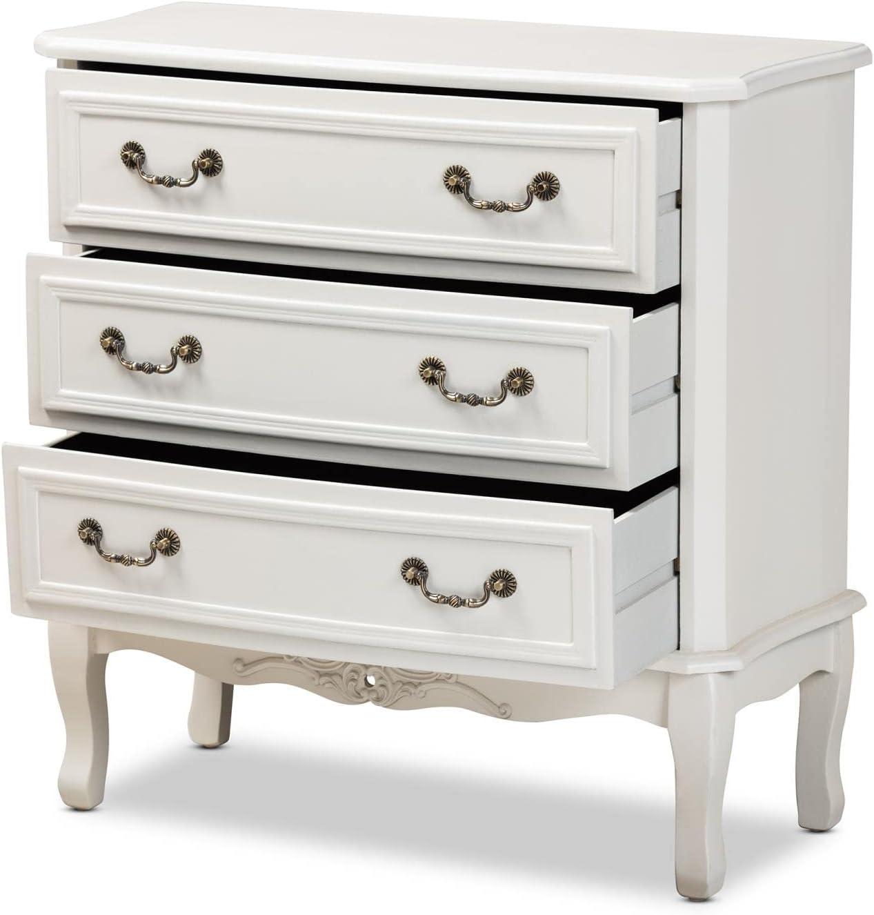 Baxton Studio Gabrielle Traditional French Country Provincial White-Finished 3-Drawer Wood Dresser