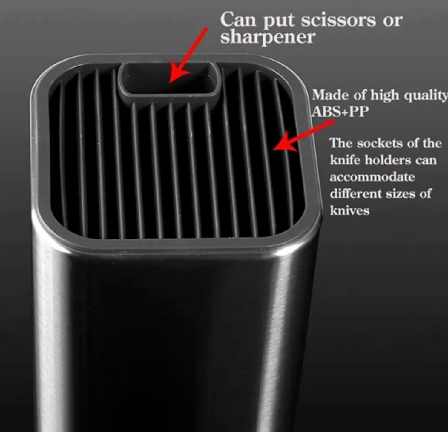 Dura Living Dura Living Universal Knife Block Holder, Stainless Steel Organizer, Space-Saving Storage Stand