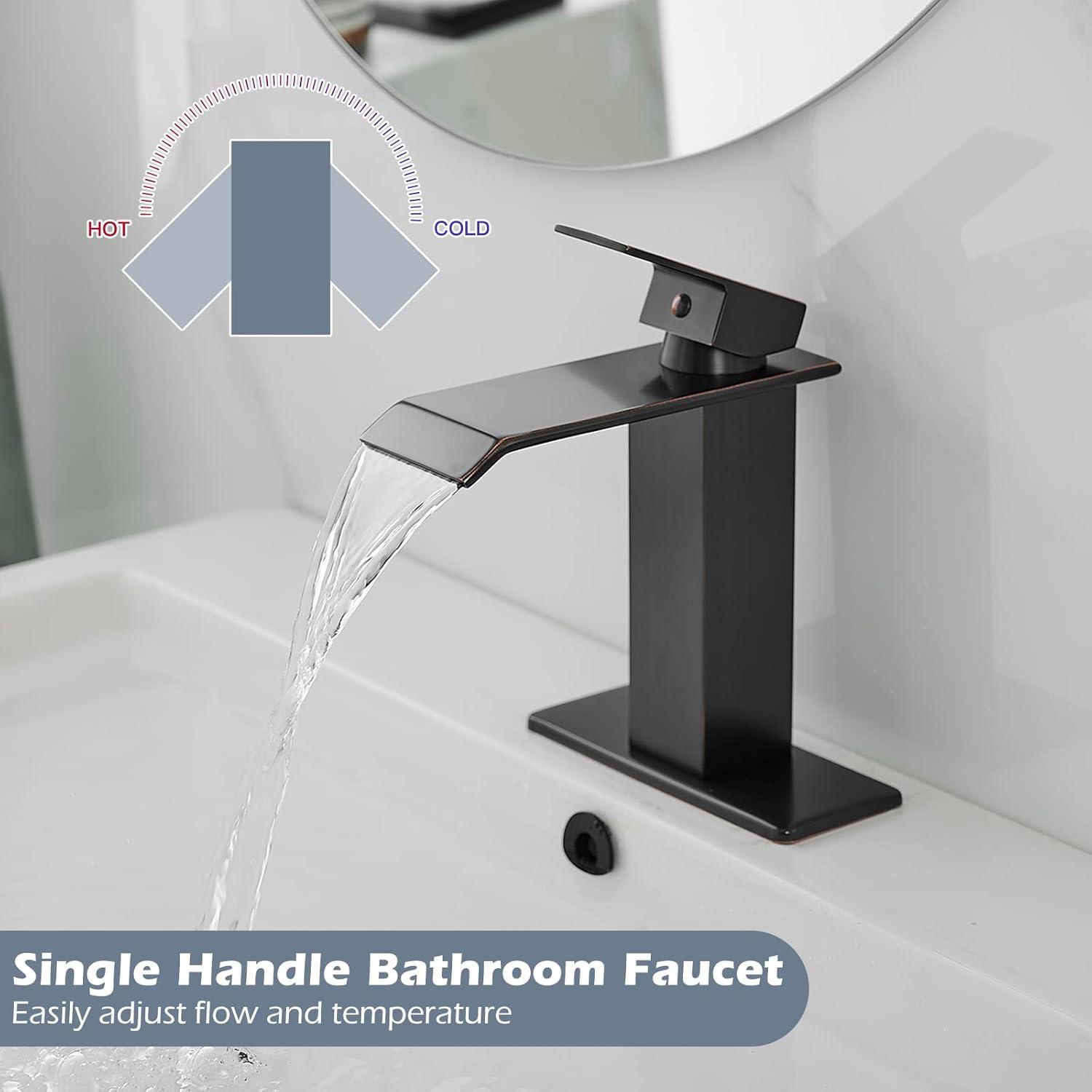 Single-Hole Single-handle Bathroom Faucet with Drain Assembly