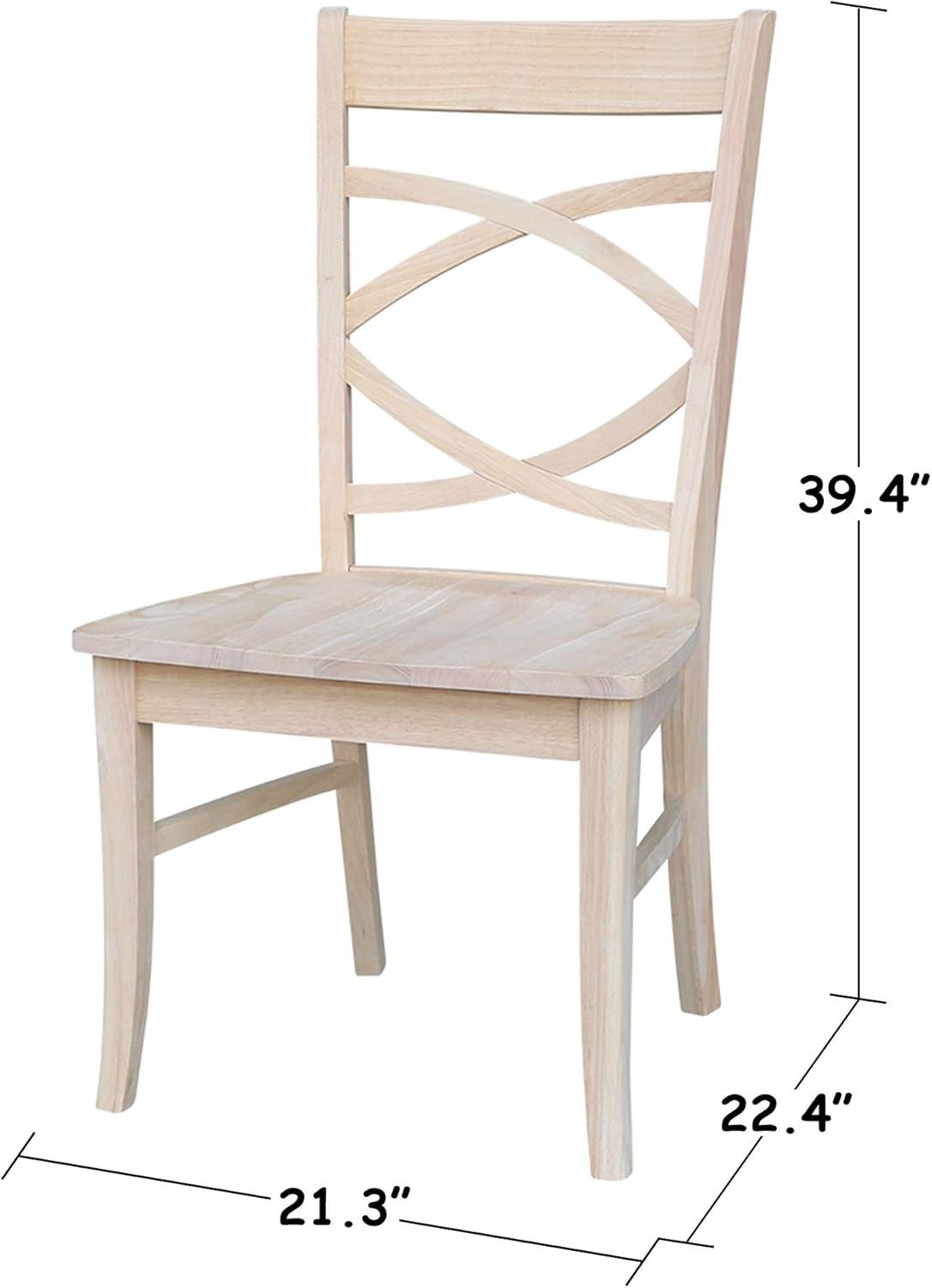 International Concepts Solid Wood Milano Dining Chairs, Set of 2