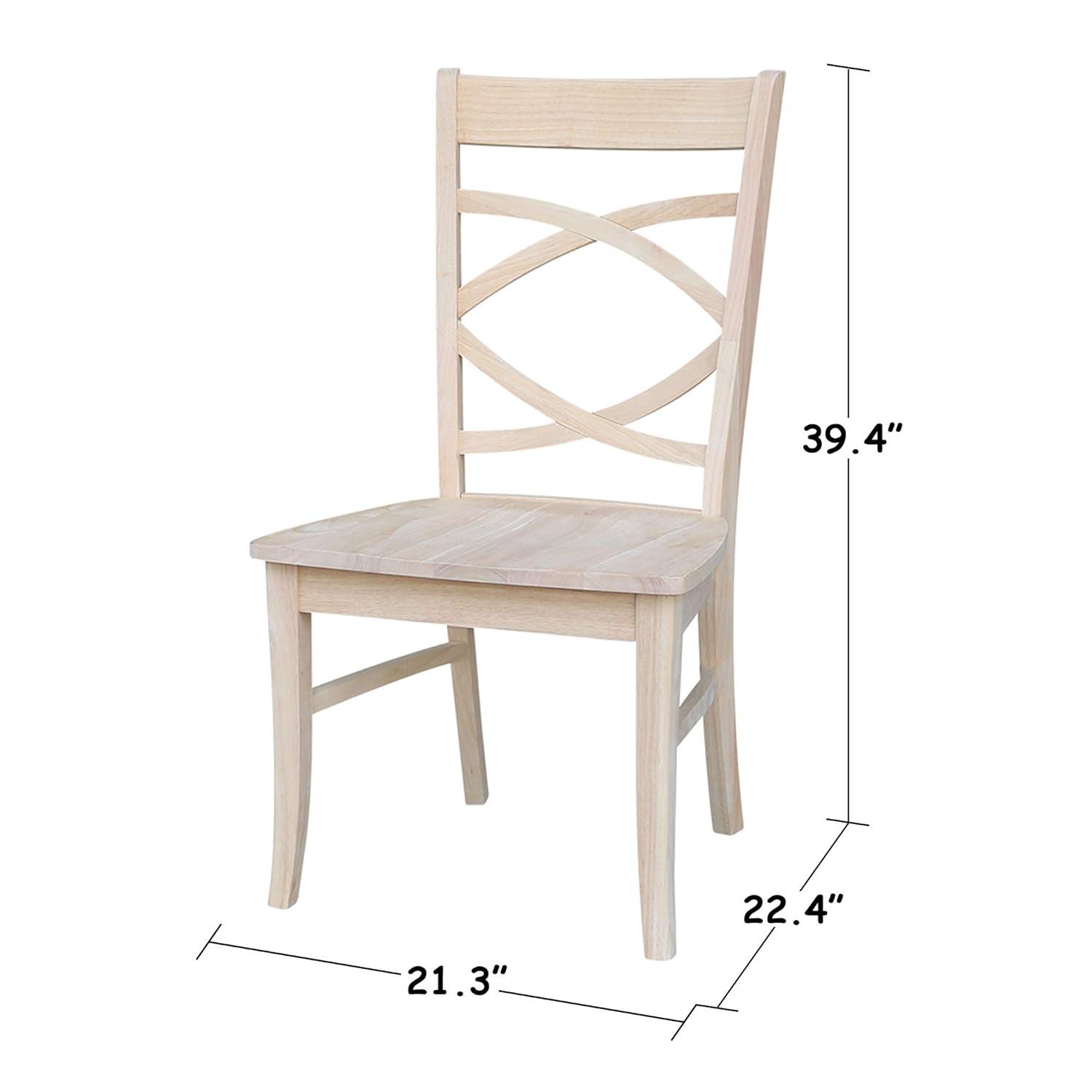 International Concepts Set of Two Milano Chairs with Wood Seats