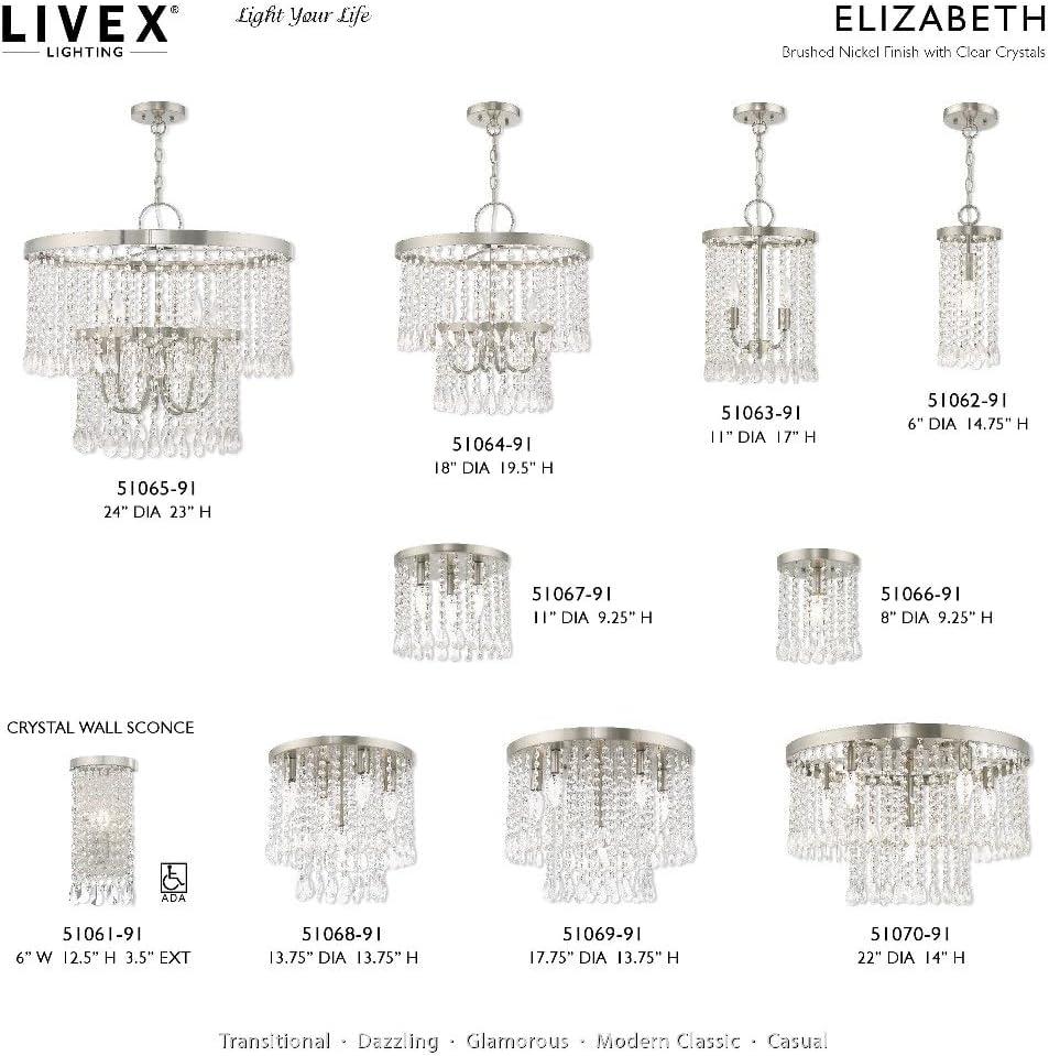 Livex Lighting Elizabeth 5 - Light Chandelier in  Brushed Nickel