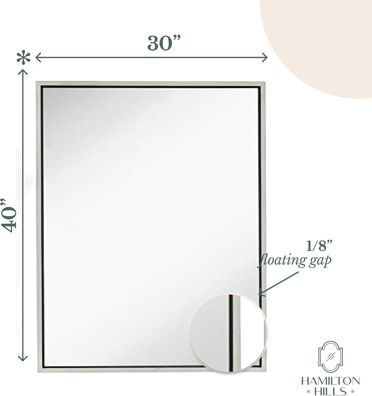 Hamilton Hills 30" x 40" Polished Silver Metal Framed Mirror