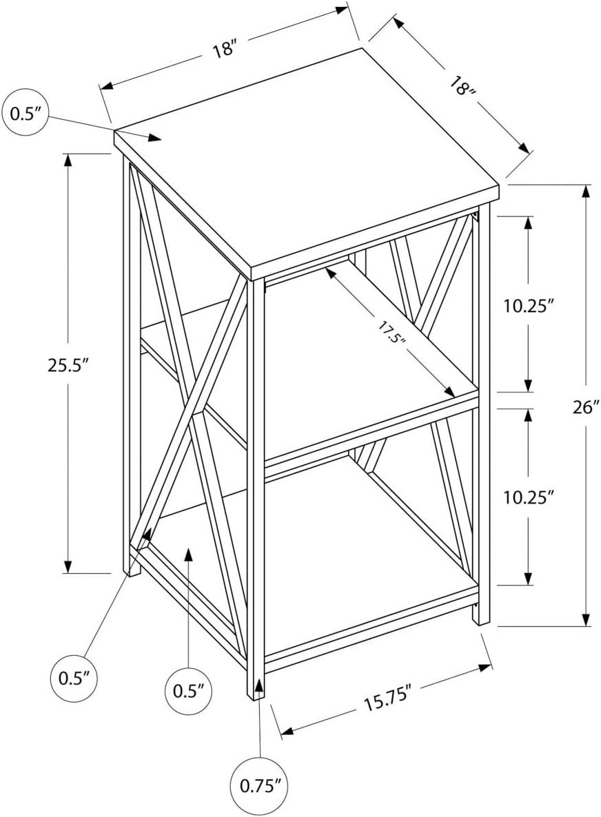 Accent Table Side End Nightstand Lamp Living Room Bedroom Metal White