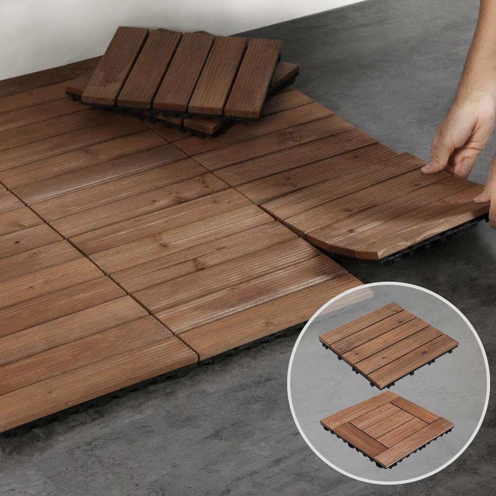 12" x 12" Wood Interlocking Deck Tile