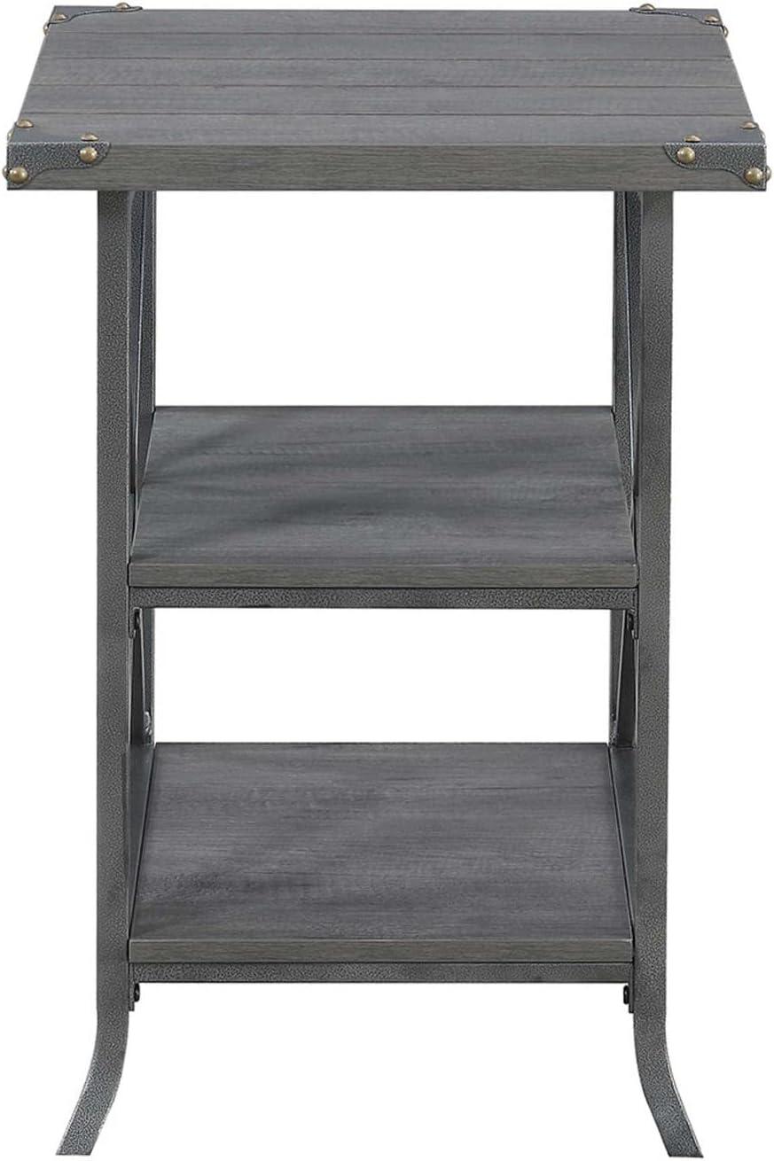 Convenience Concepts Brookline End Table, Charcoal Gray/Slate Gray Frame