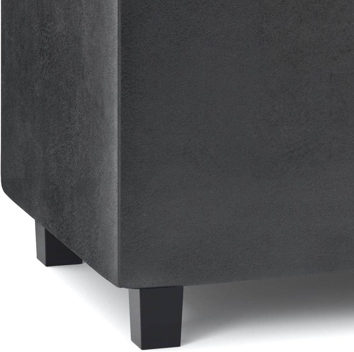 Simpli Home Cosmopolitan Faux Leather Ottoman