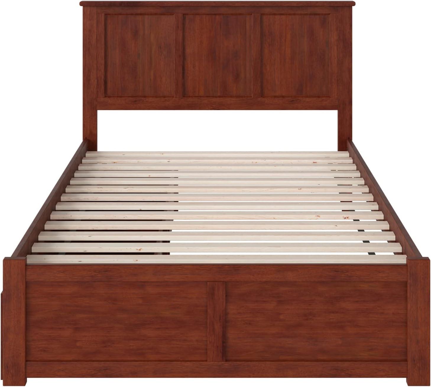 Madison Platform Bed with Flat Panel Foot Board and 2 Urban Bed Drawers in Multiple Colors and Sizes