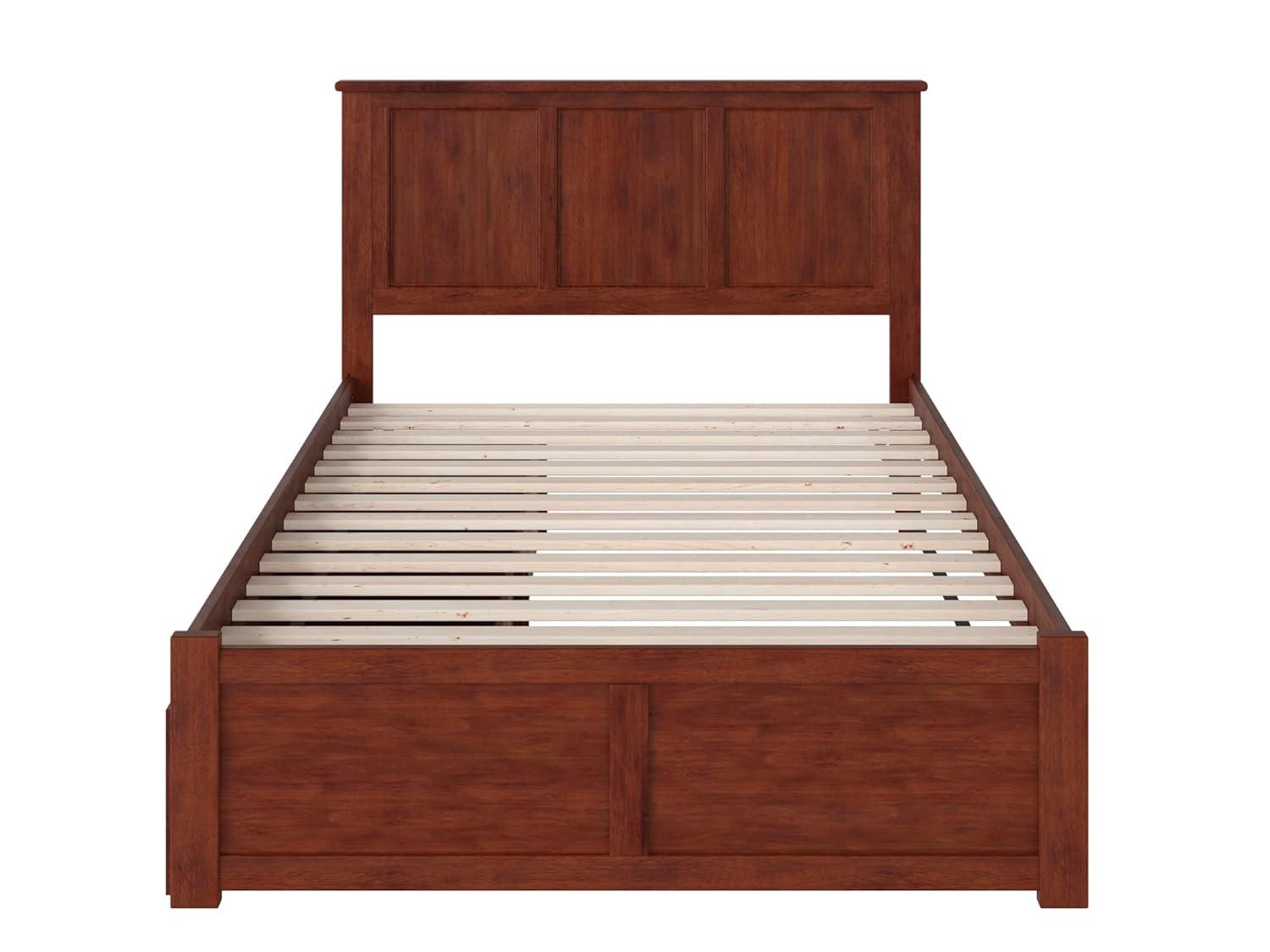 Madison Platform Bed with Flat Panel Foot Board and 2 Urban Bed Drawers in Multiple Colors and Sizes