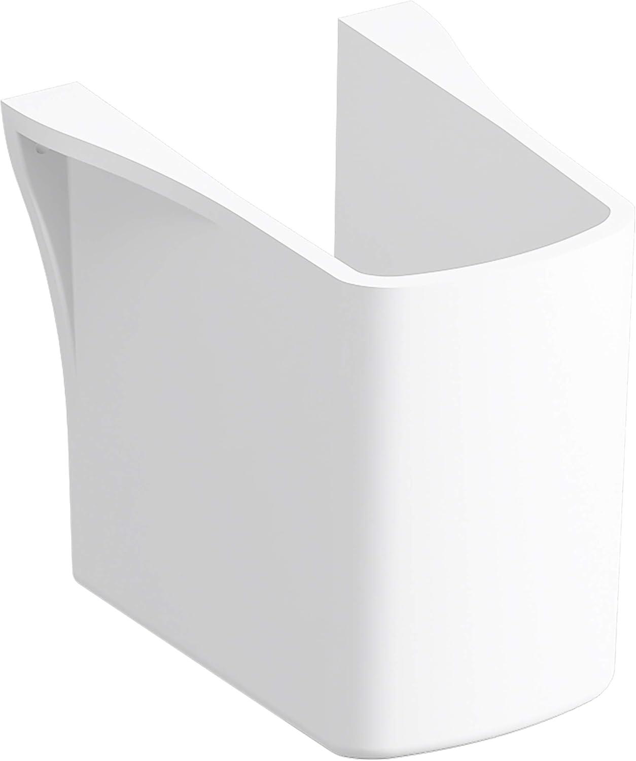 White Ceramic Wall-Mount Bathroom Sink Shroud