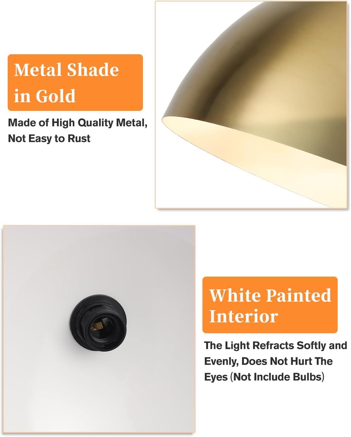 Progress Lighting, Perimeter, 1-Light Pendant, Brushed Gold, Open Shade: Iconic modern design with elegant metal dome.