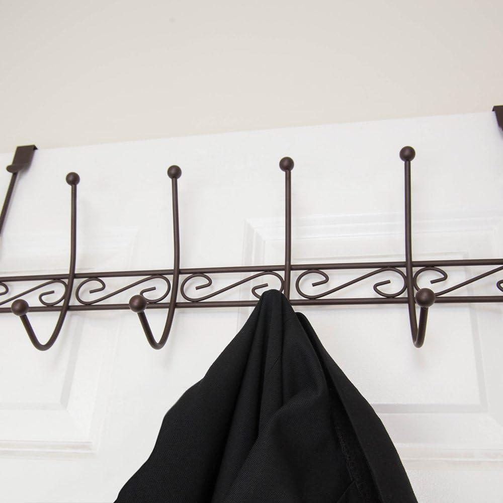 Bronze Heavy Duty Over-the-Door 6 Hook Rack