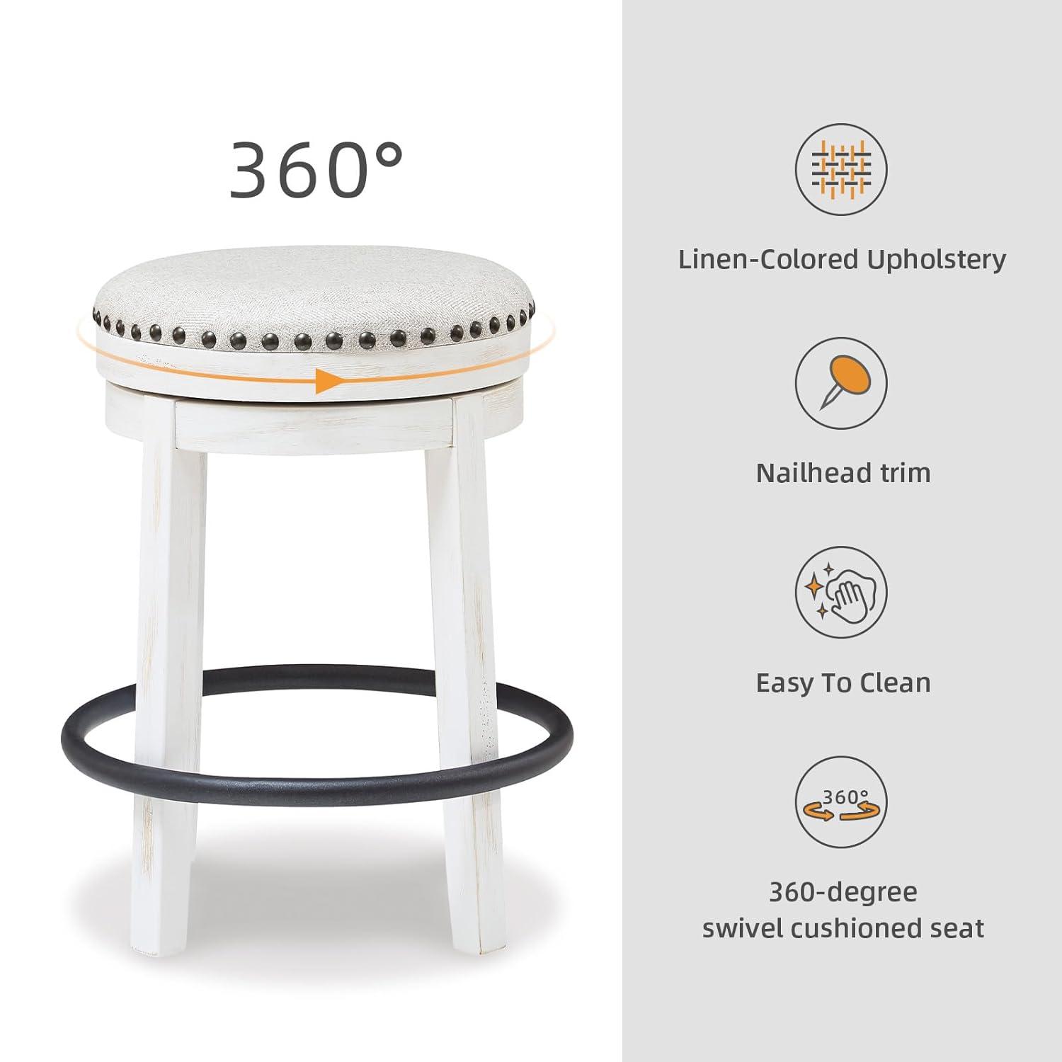 August Grove® Daiah Swivel Upholstered Counter Stool with Solid Wood Frame